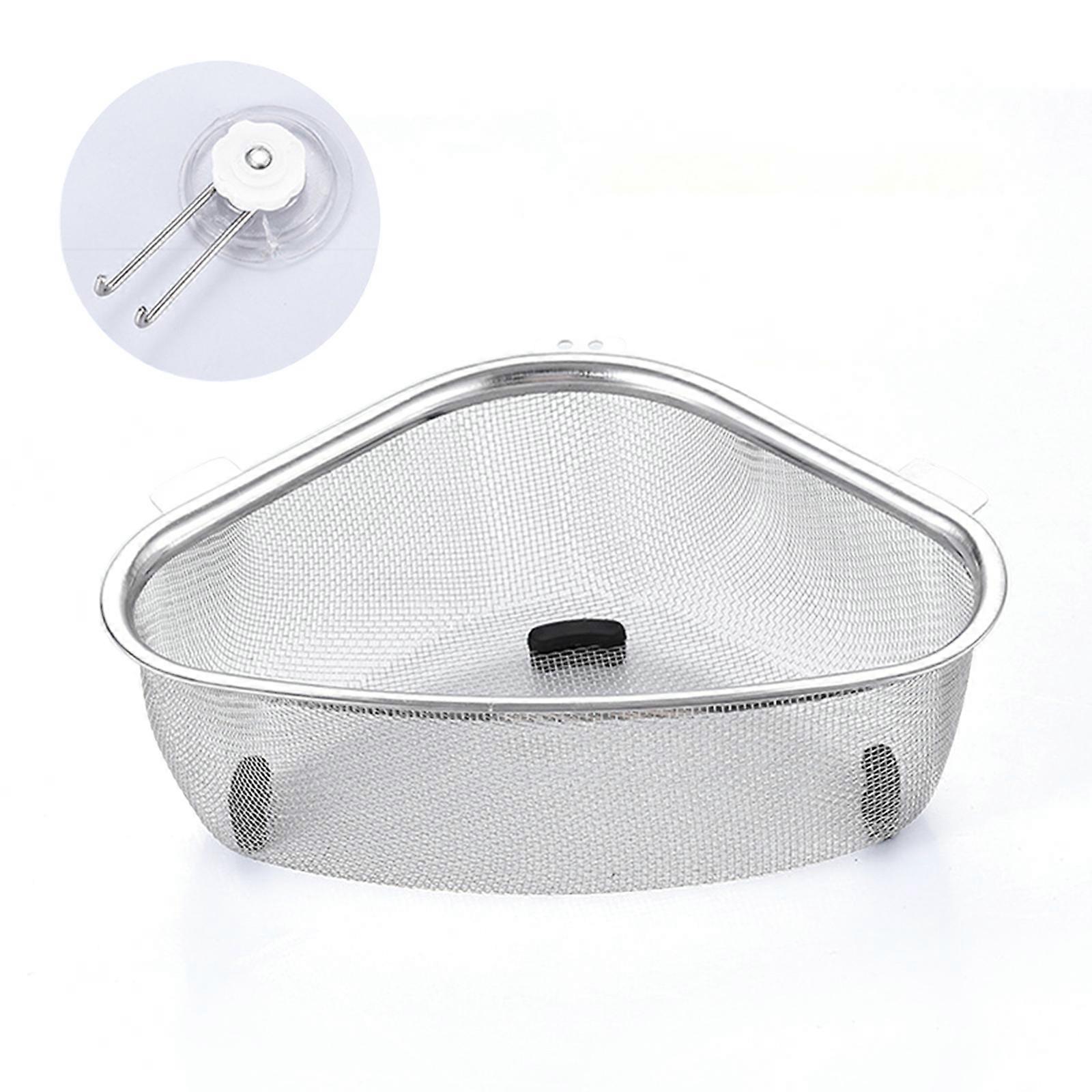 Space-Saving Sink Drain Basket - Stainless Steel, Triangular