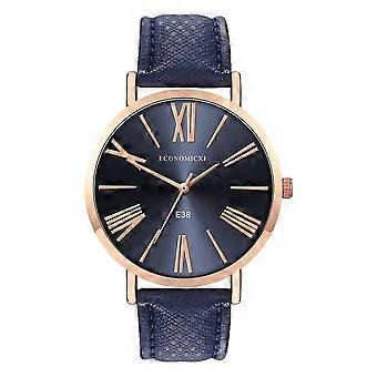 Unisex PU Armband Rundes Zifferblatt Armbanduhr Analoge Anzeige Frauen Männer Quarzuhr (Königsblau)