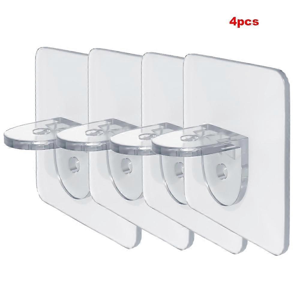 4/10Pcs Adhesive Support Shelf Bracket Non-Perforated Wardrobe Strong Partition Layer Fixed Paste Hook Home Kitchen Accessories