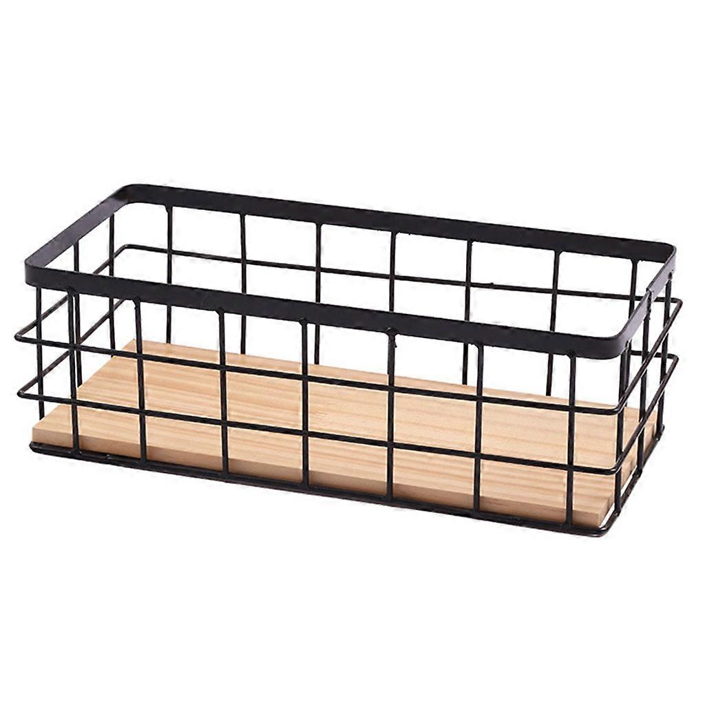 Σφυρήλατο σίδερο Κάτοχος ραφιών τοίχου Μπάνιο Κουζίνα Κρεμαστό καλάθι αποθήκευσης Οικιακό κρεμαστό ράφι Organizer L