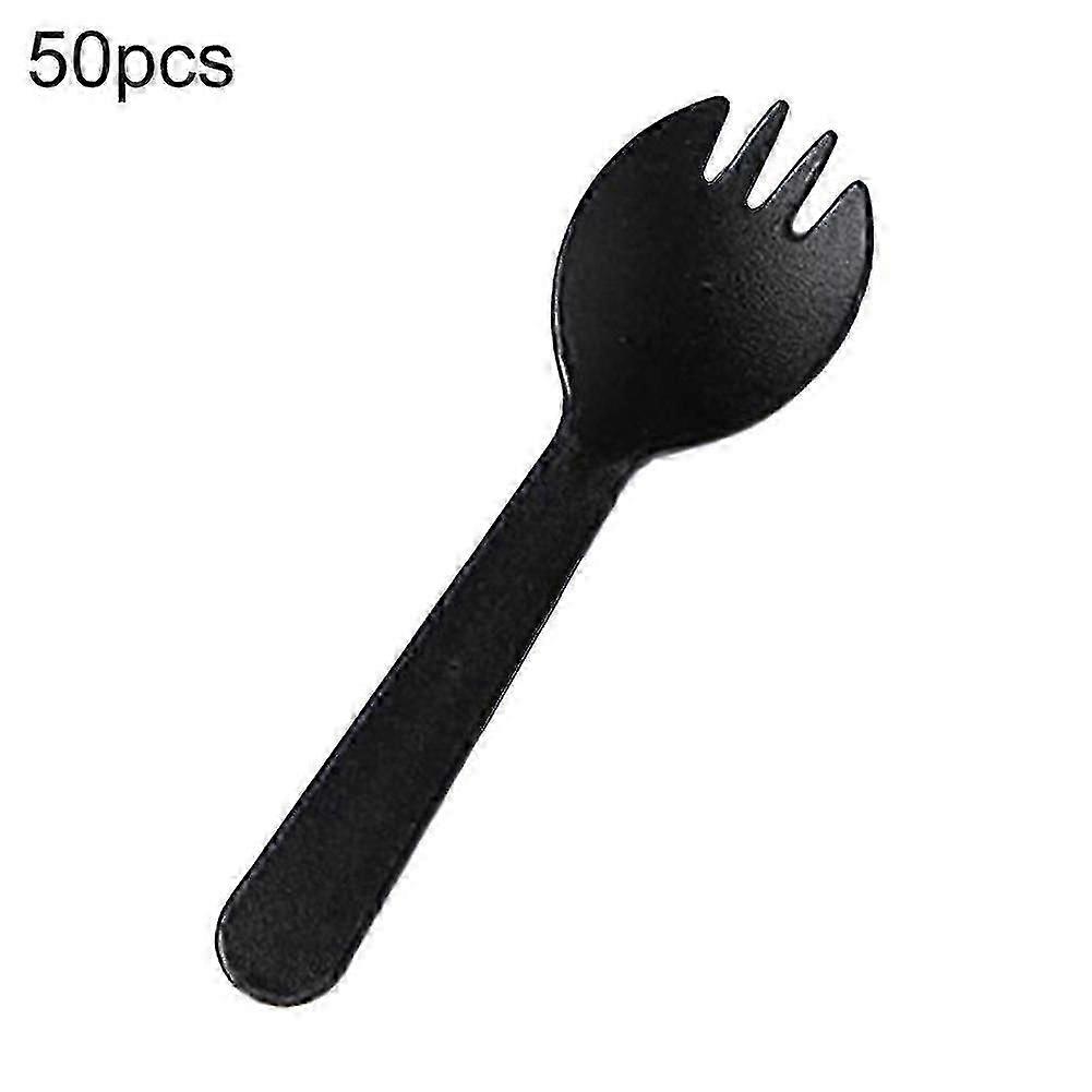 50pcs μίας χρήσης πλαστικά γλυκά πιρούνια φρούτων κουτάλια κόμμα επιδόρπιο σέσουλα μαχαιροπίρουνα - Ri