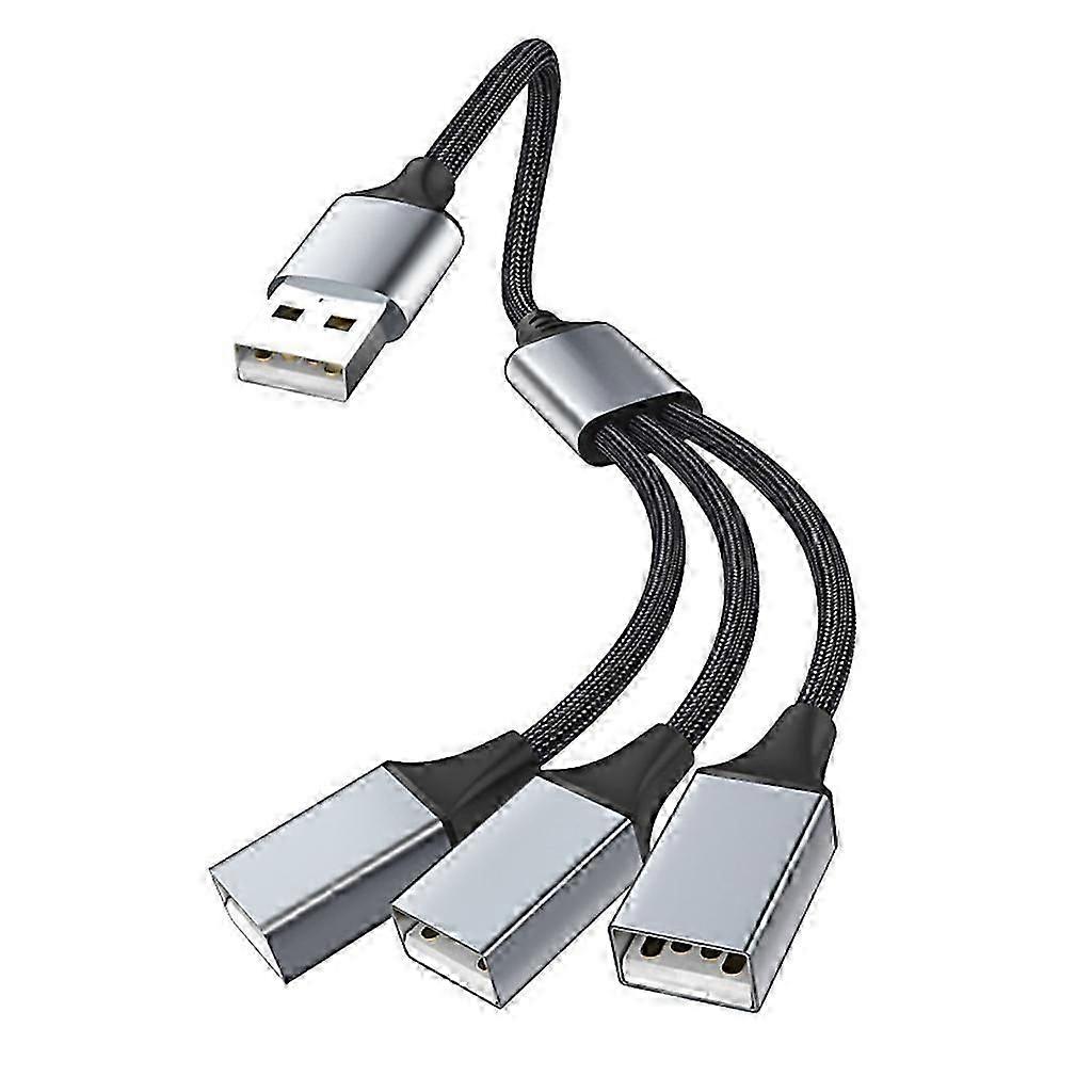 USB Splitter Cable,USB/Type C Male to 3 Female Extension Cord Connector,USB Port Hub Data&Charger Power Split Adapter