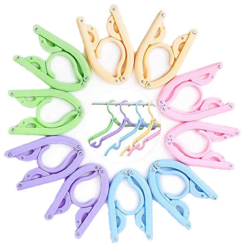 10 pcs Folding Travel Hangers & Drying Rack for Travel