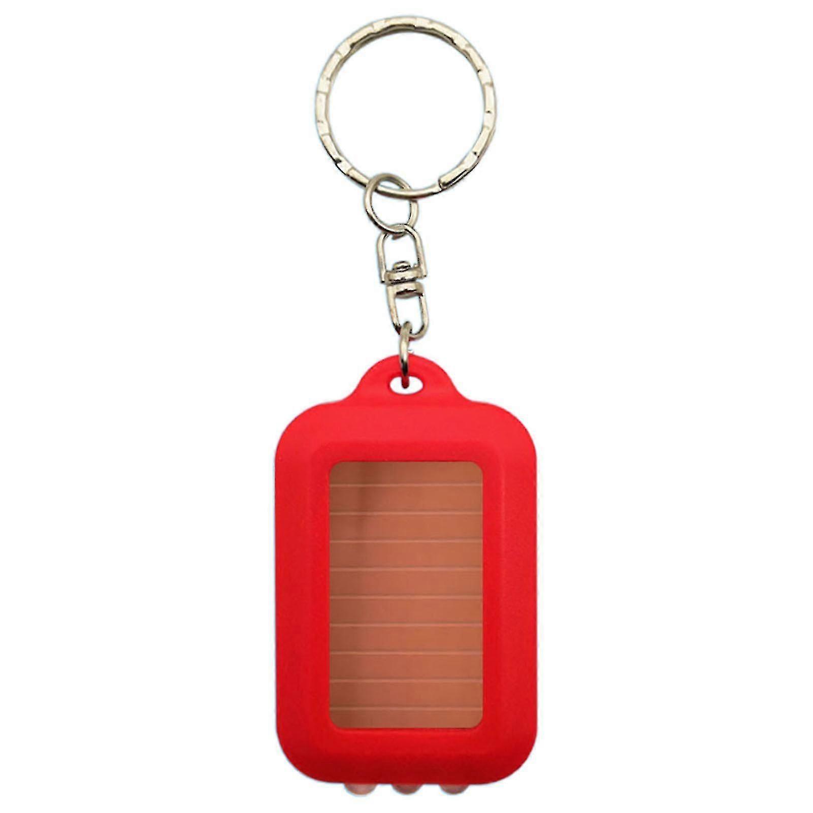 Electric Torch High Hardness Waterproof Plastic Solar Energy Powered Torch Keychain Accessory For Home(Red)