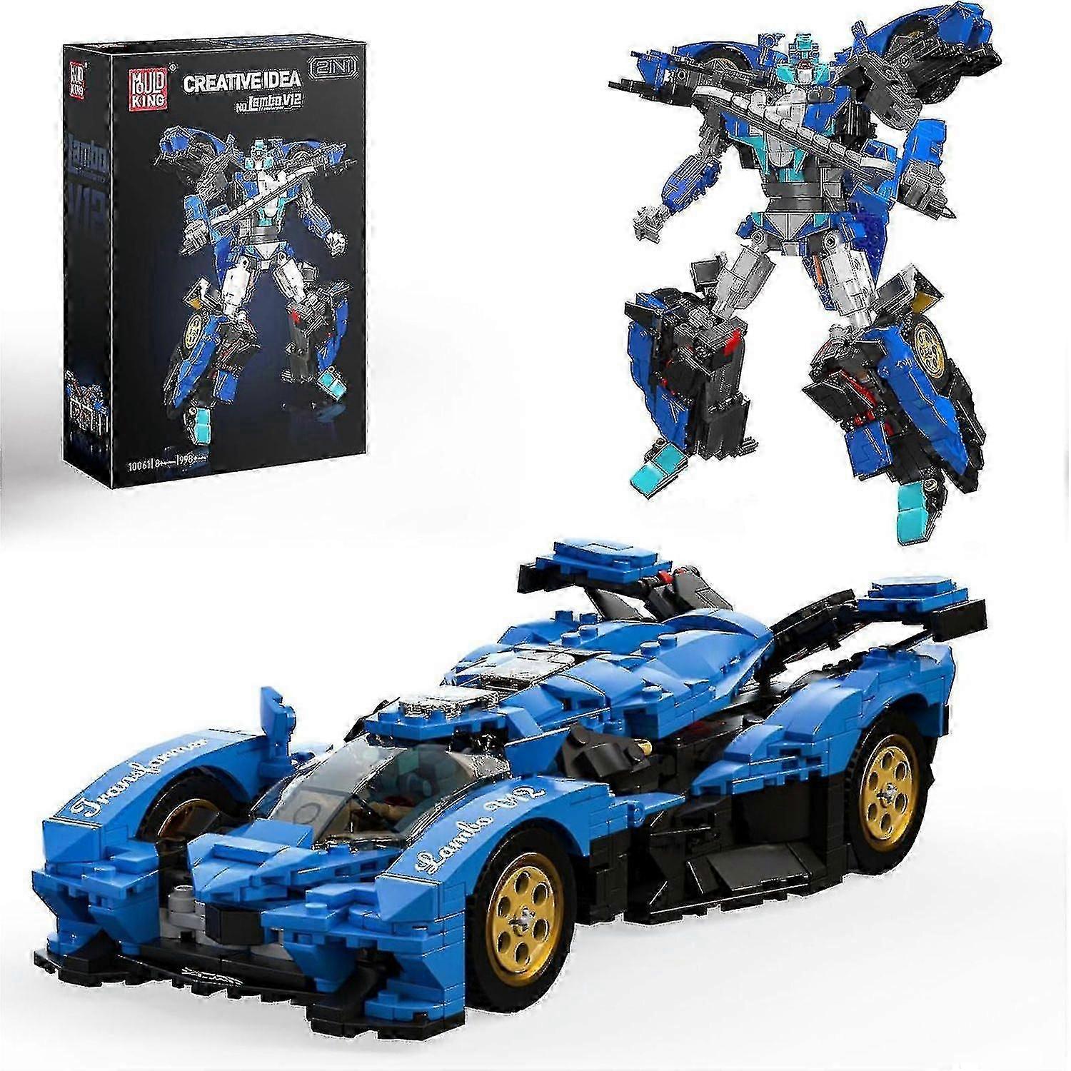 Mould King Stem Robot Building Sets, 2 In1 Transform Robot Speed Racing Car Construction Building Ki