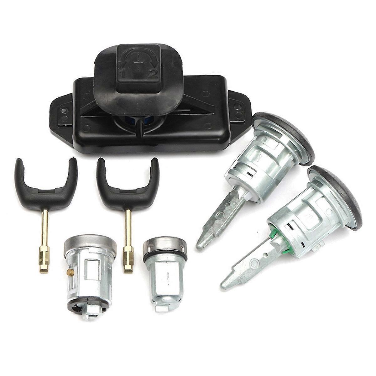 Complete Lock Set Door Lock Ignition Lock Cylinder Set 4874508 6C1AV22050XB for Transit MK7 2006-2011