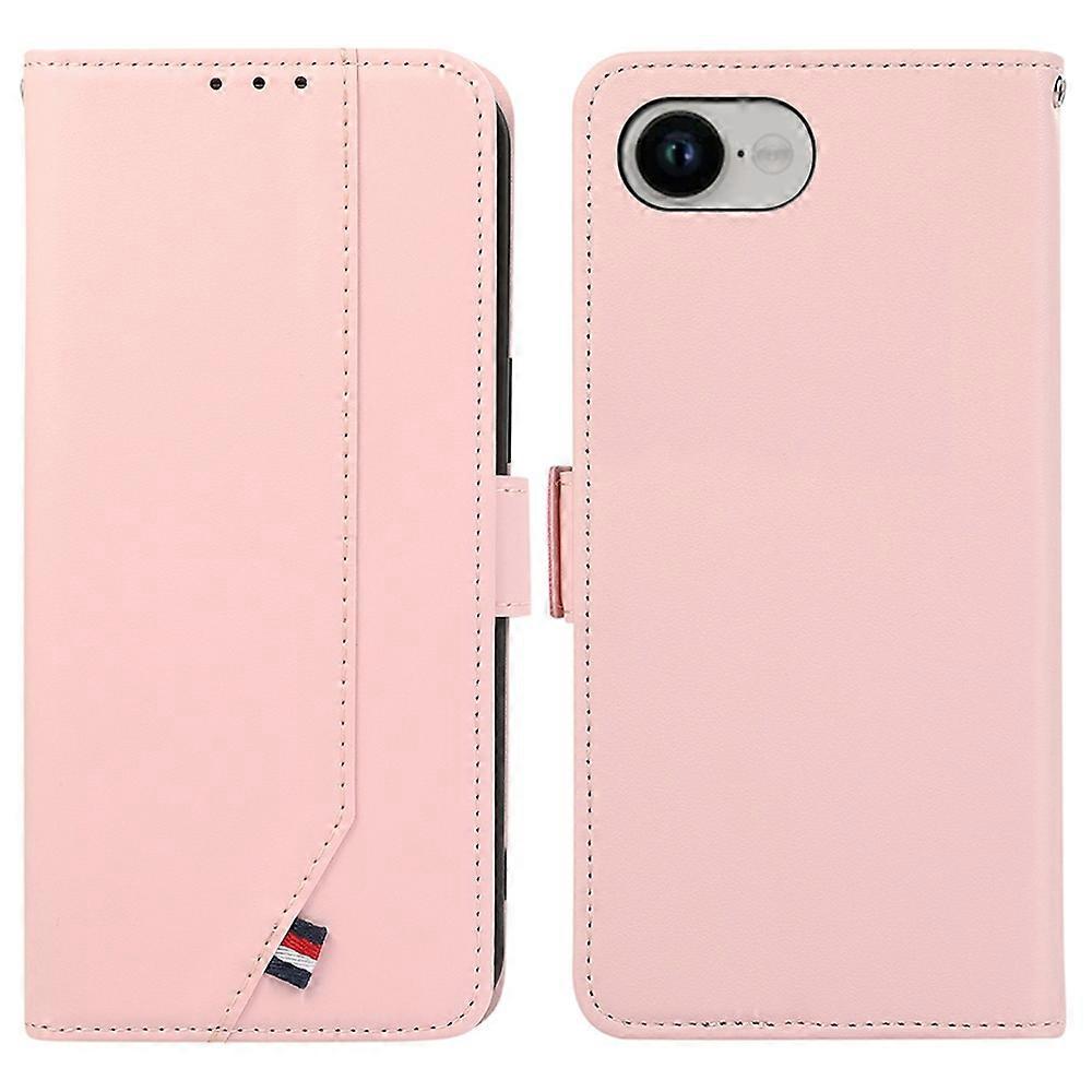 For iPhone 16e Case RFID Blocking Flip Leather Phone Cover-Pink