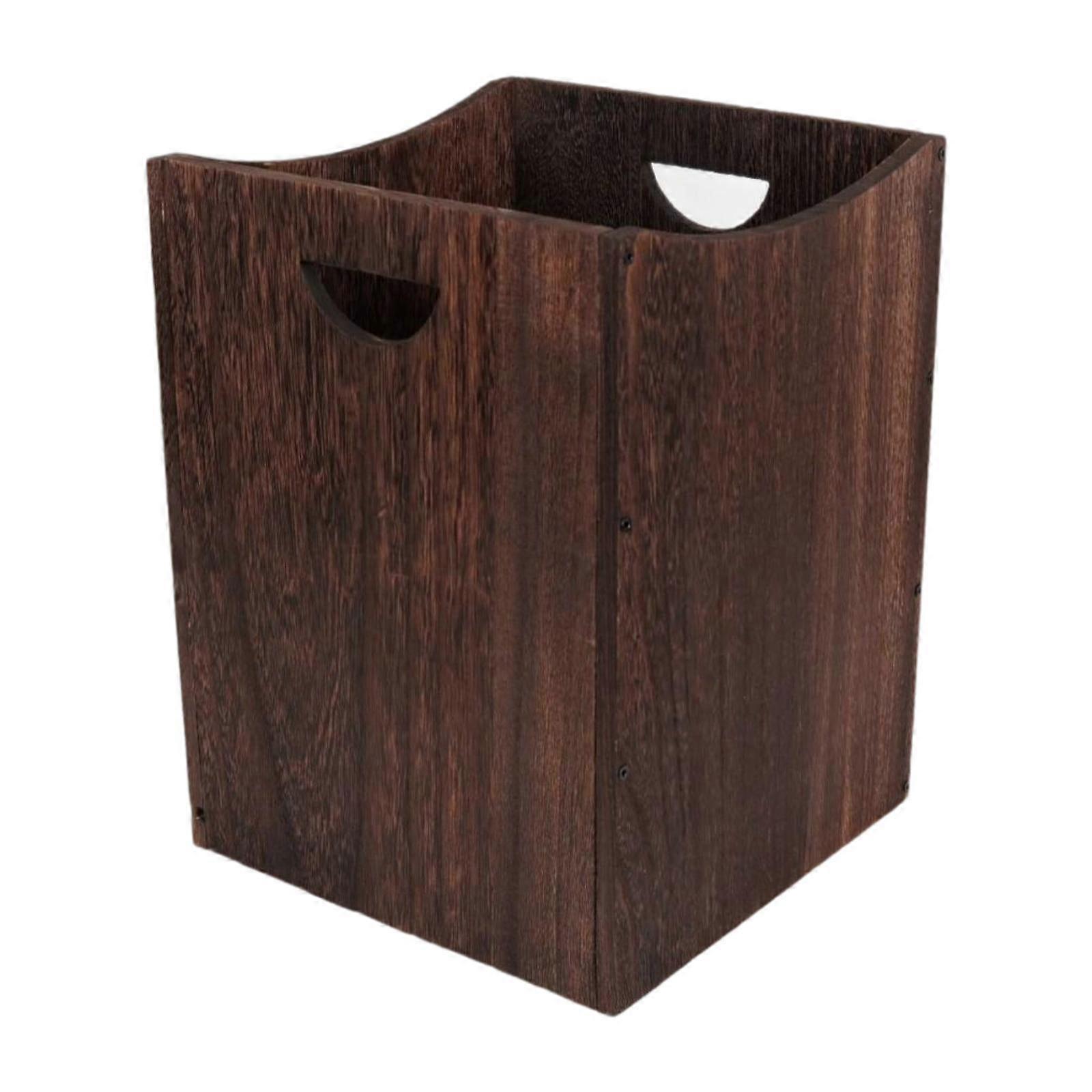 Trash Can Small Garbage Can Rectangle Portable Wood Lightweight Recycle Bin