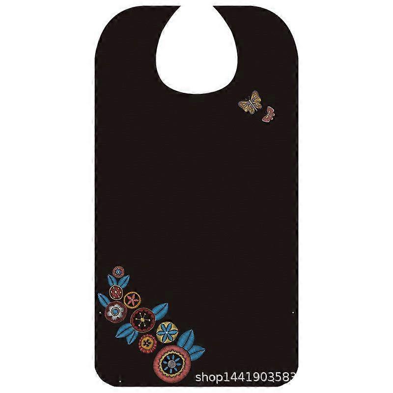 Baberos de adulto para comer, Protector de ropa reutilizable lavable negro, impermeable