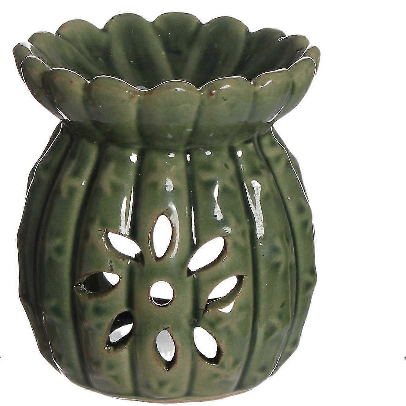 Flower Cut Ceramic Oil Burner