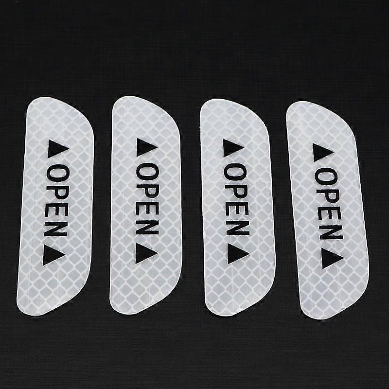 8pcs High Intensity Reflective Stickers Car Door Side Silicon2.5*7.5cm,white