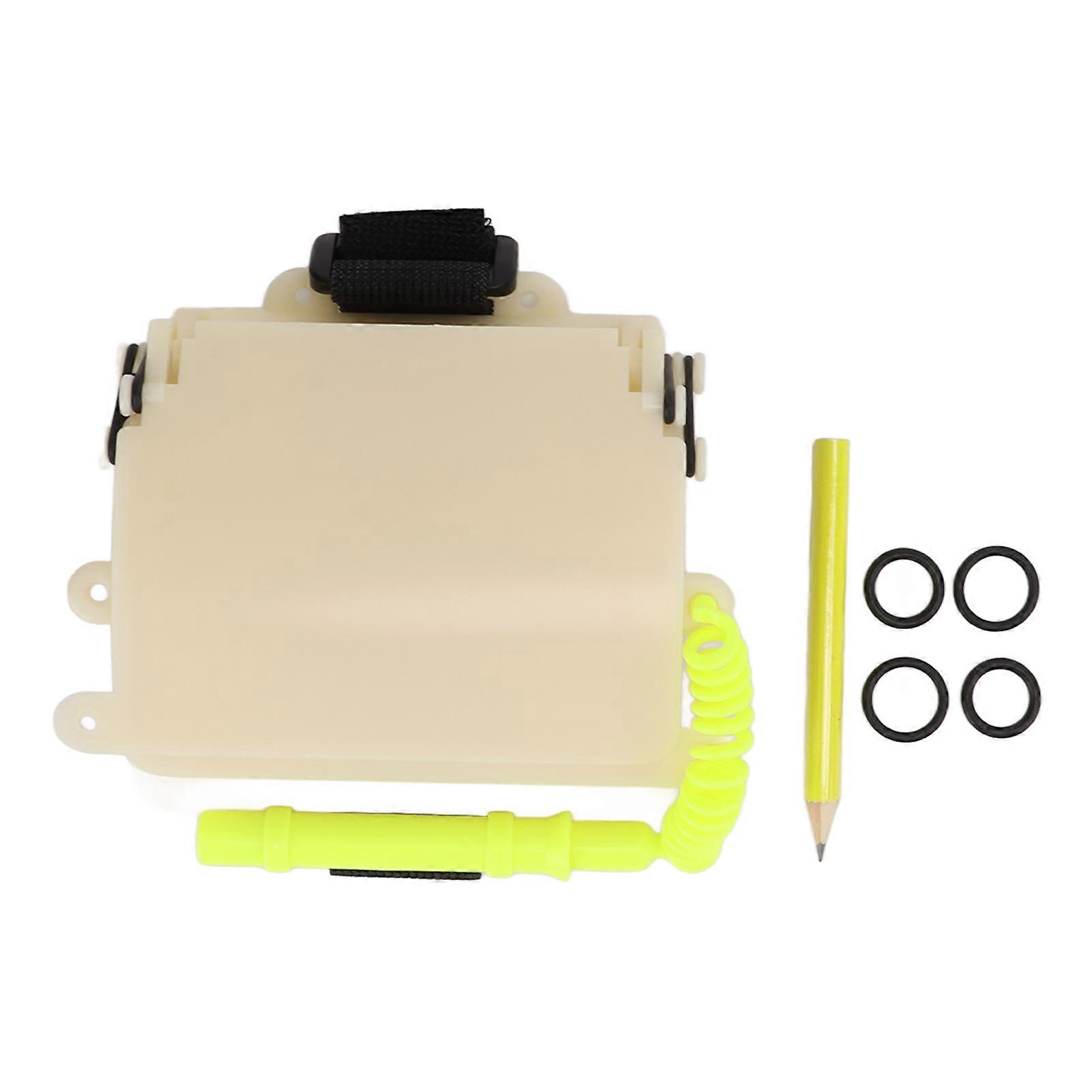 3 Panels Wrist Writing Dive Slate with Pencil Scuba Diving Wrist Slate Underwater Communication ToolsUW-193N Luminous