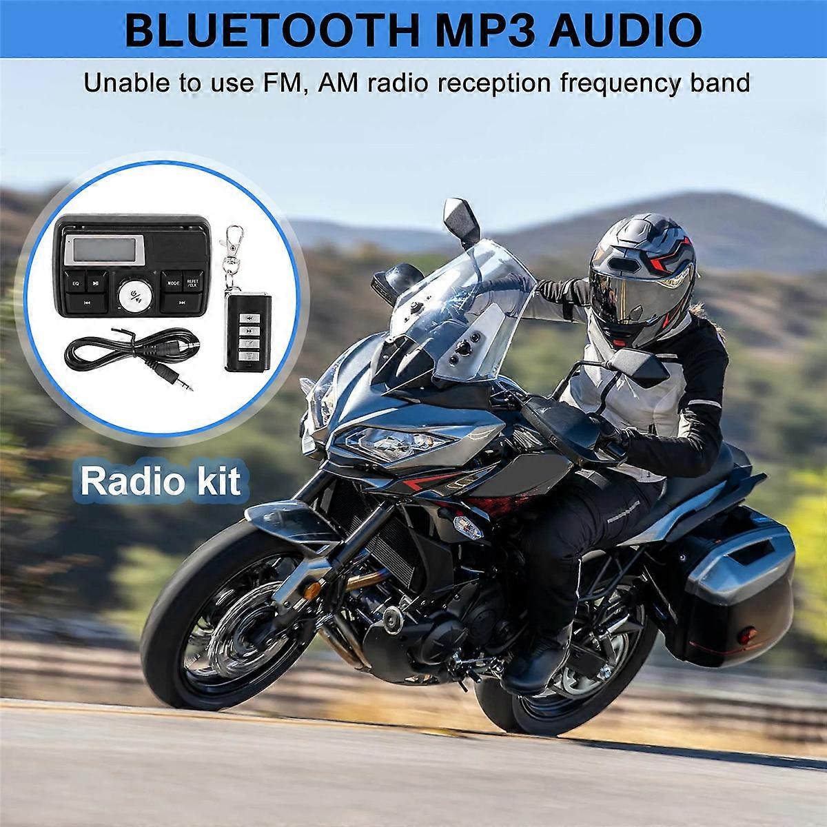 Motorcycle Audio MP3 Radio Sound System Stereo Speakers Bluetooth Waterproof FM 5 EQ Functions LCD D