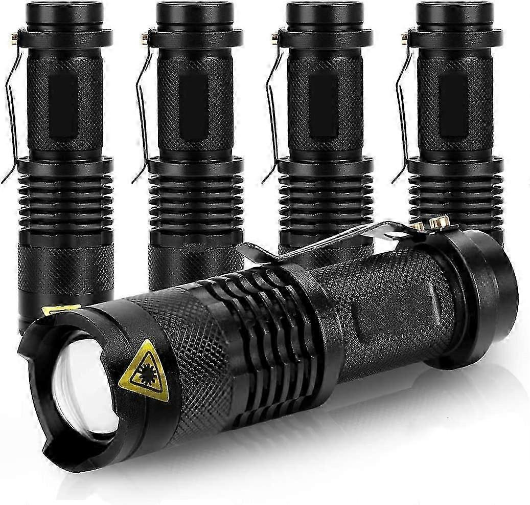 Mini LED Flashlight, 5 Pack 350 Lumens 3 Modes (No Battery)