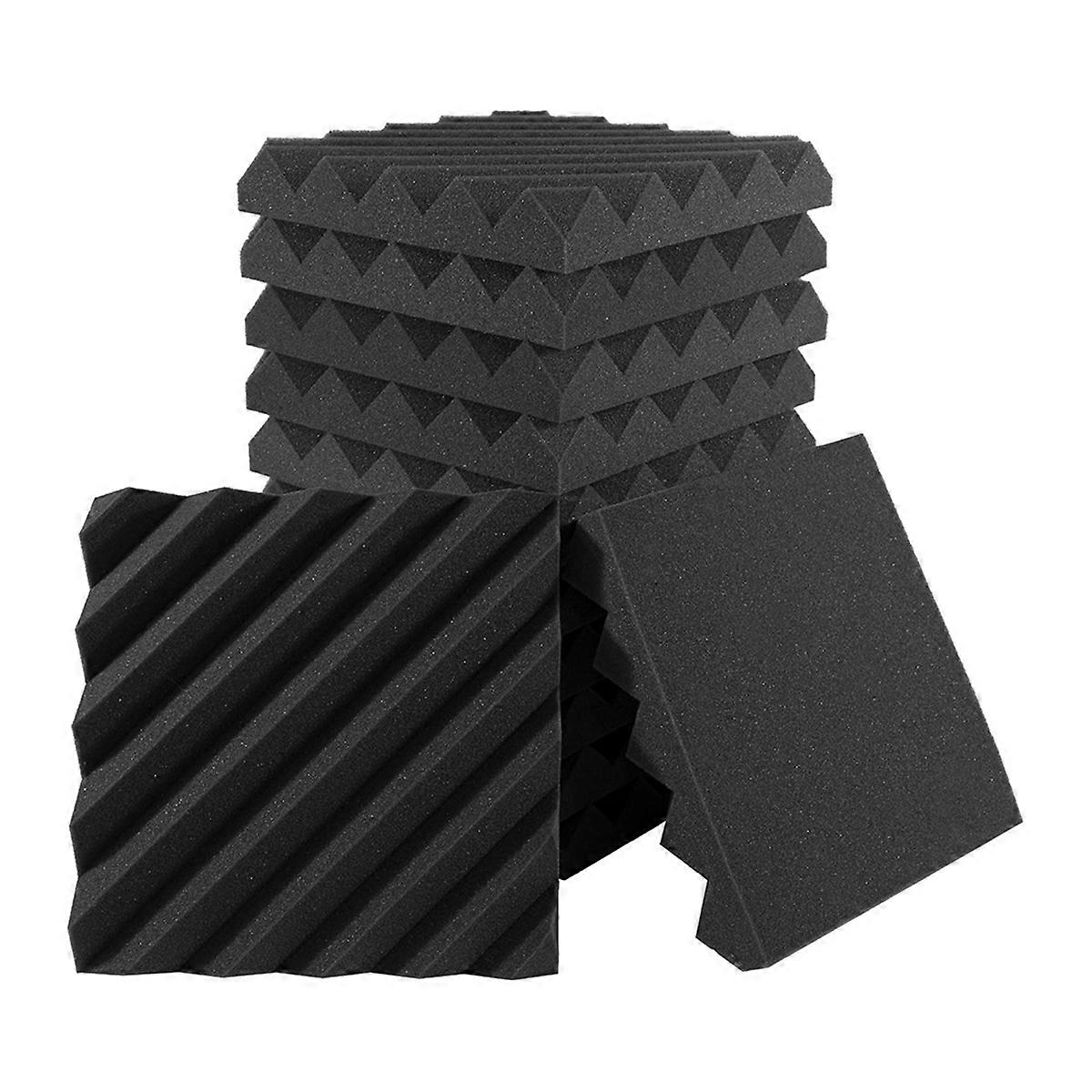 12 Pack Sound Proof Foam Panels for Walls, 12x12x2 Inches Slash Style Acoustic Panels for Home Studi