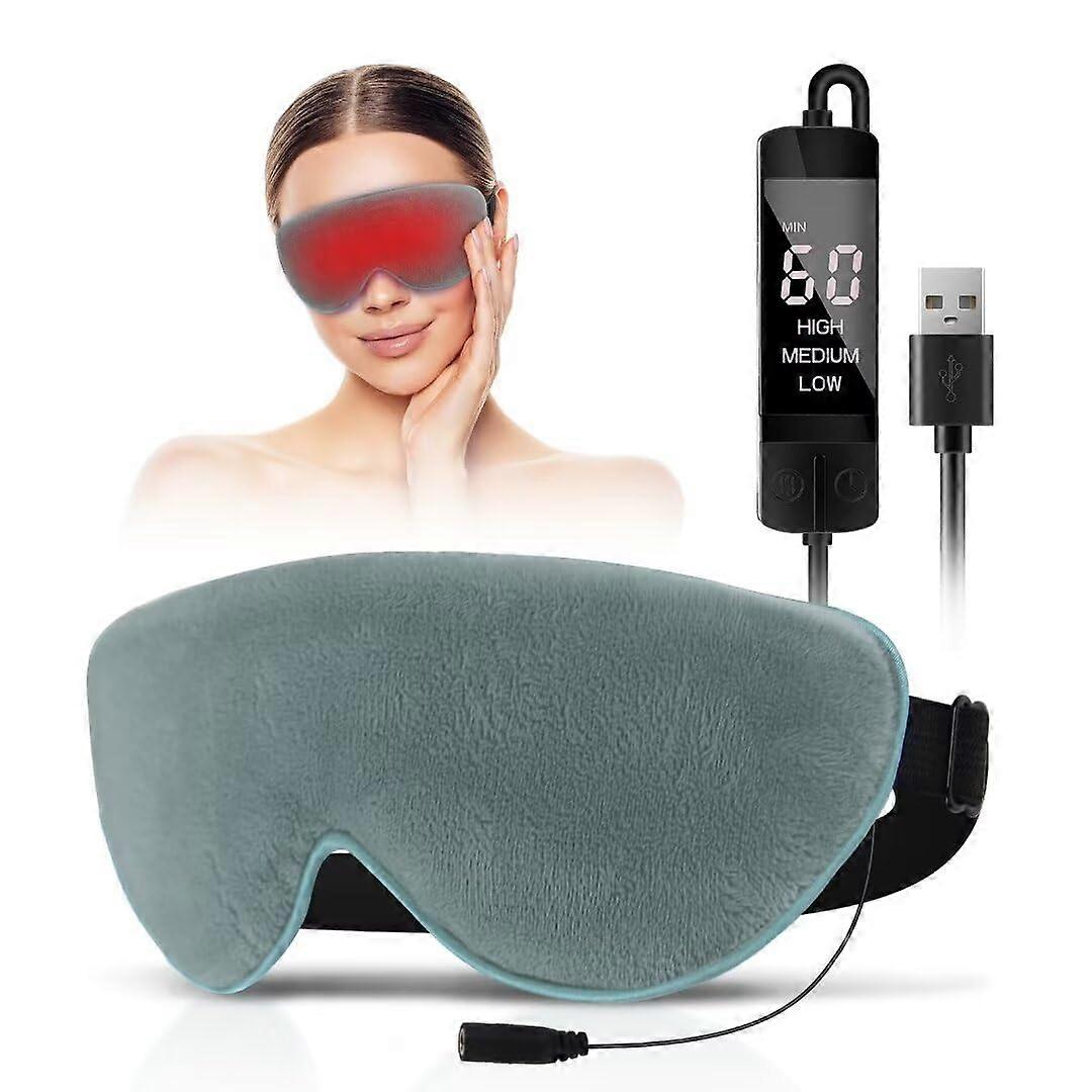 USB Electric Heated Eye Mask Moist Compress Heat For Dry Eyes Blepharitis Washable