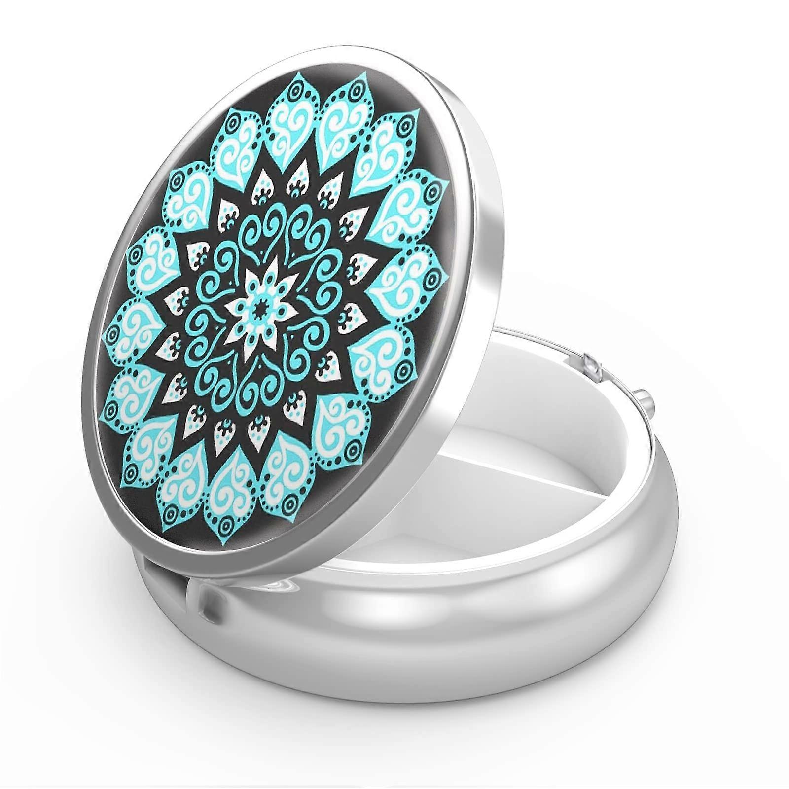 Decorative Metal Pill Box for Pocket Purse