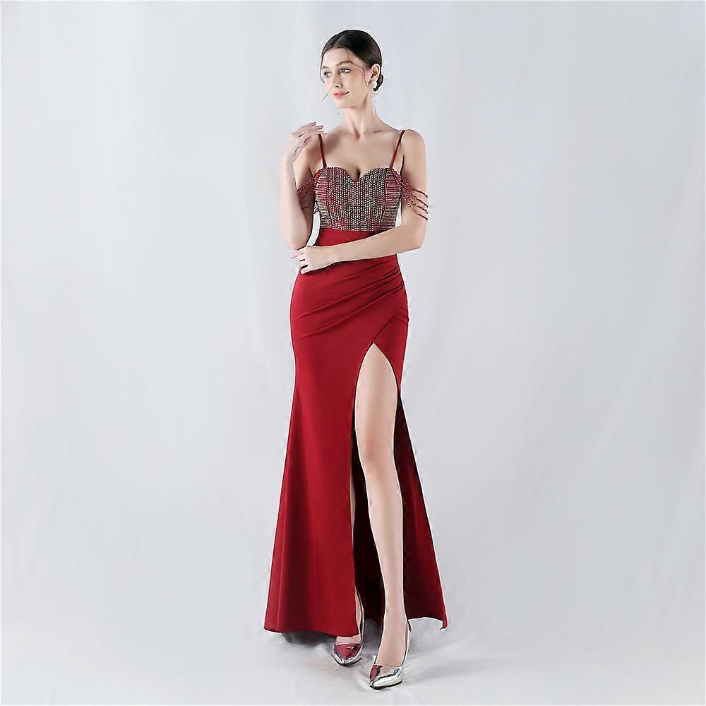 adjusted-straps tube design women long Evening Dress side slit party dresses  elegant style | Fruugo UK