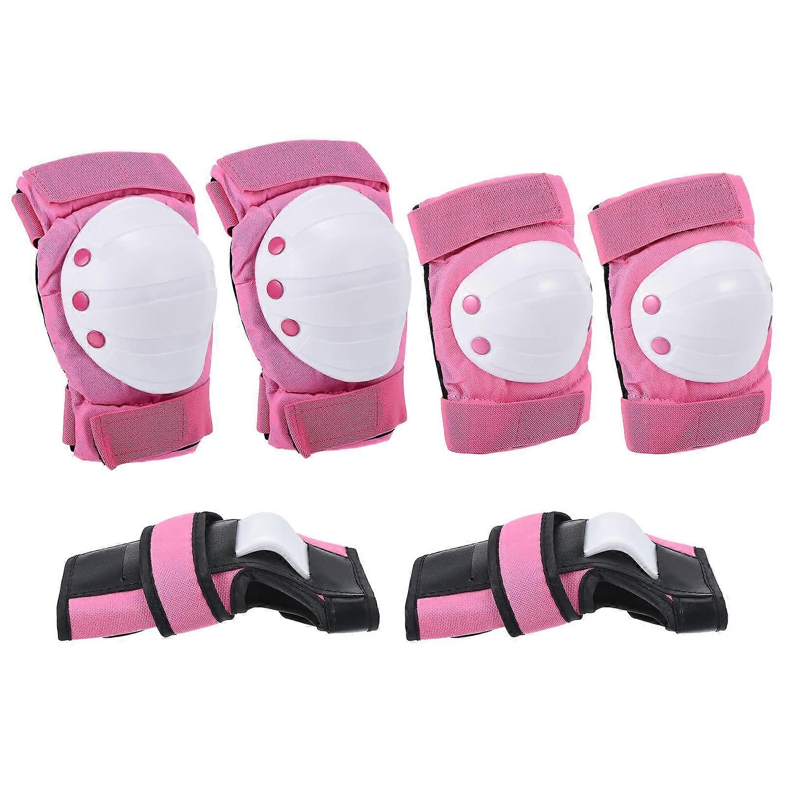 L Size Adult/Youth Knee Pads Elbow Pads Wrist Guards, 3 in 1 Protective Gear Set, Pink
