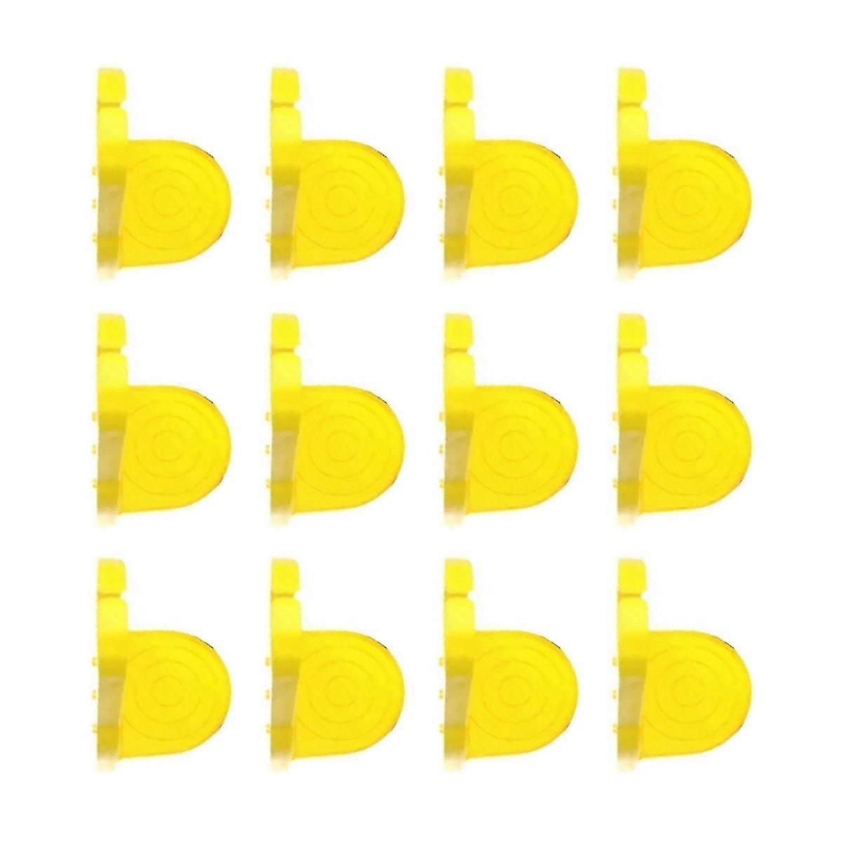 12pcs Cup Holder Anti-overflow Laundry Detergent Cup Holder Folding Bracket Seamless Hook Yellow