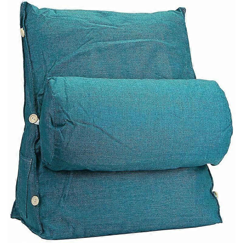 Cushion Back Neck Support Cotton Adjustable Triangle Comfortable Pr Couch blue