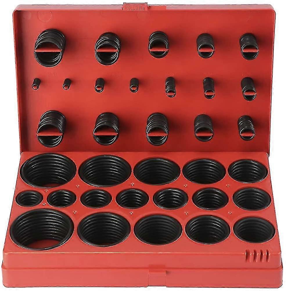 Assorterte 419pcs gummi O-ring med hus