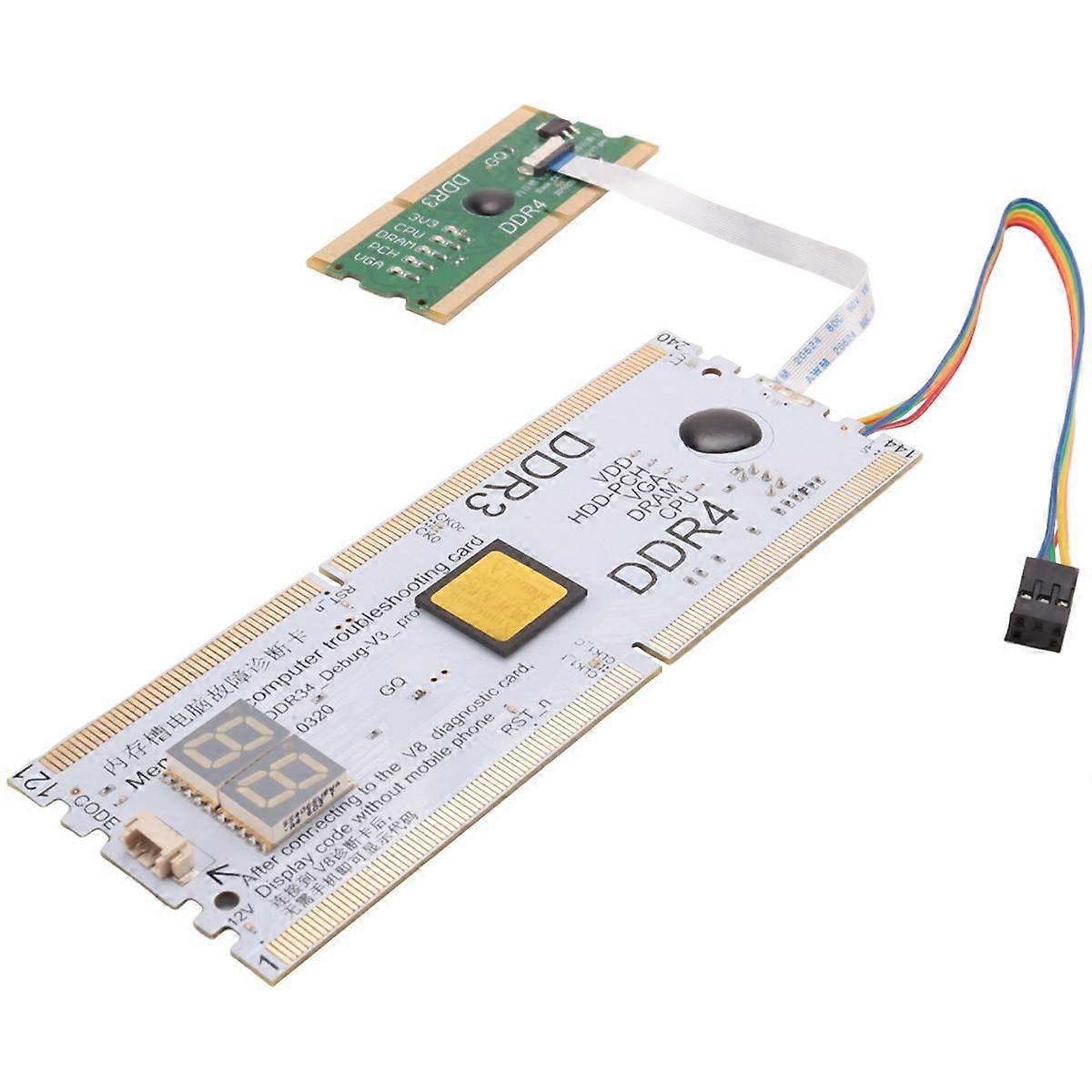 Laptop/Desktop Motherboard Memory Slot DDR3/DDR4 Diagnostic Analyzer Test Card Notebook for DDR3/4 Repair