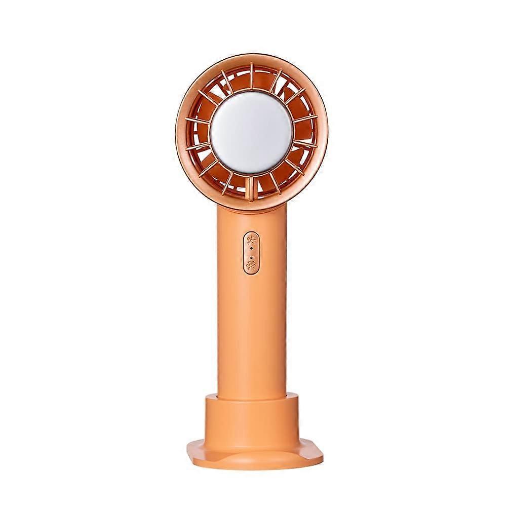 Handheld Fan with Semiconductor Refrigeration, 2200mAh Battery, USB Rechargeable, Compact Orange Design