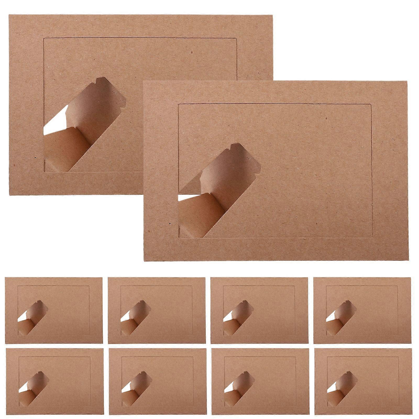 10pcs Paper Frame Household Photo Frame Drawing Frame Decorative Desk Photo Frame