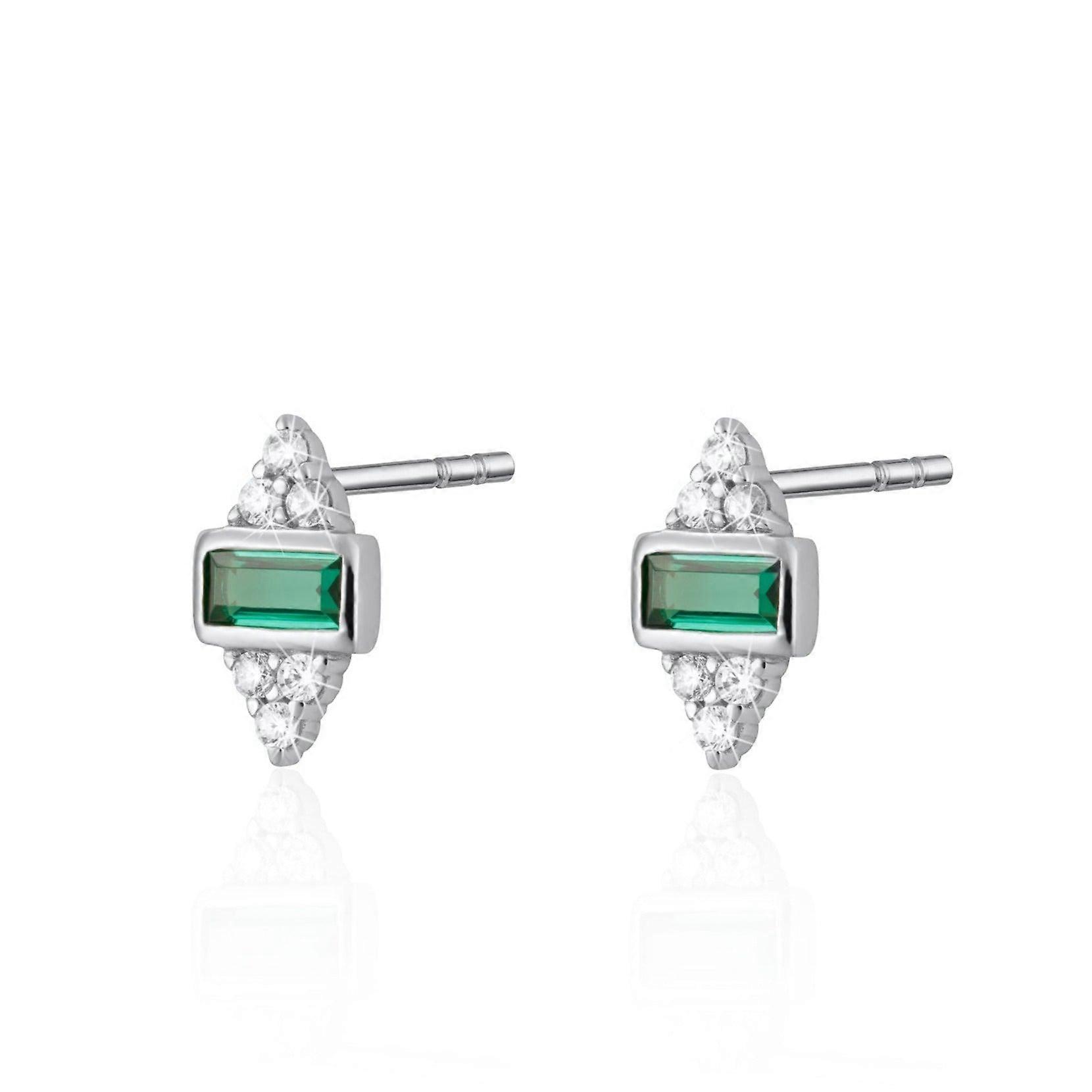 Audrey Stud Earrings With Green Stones