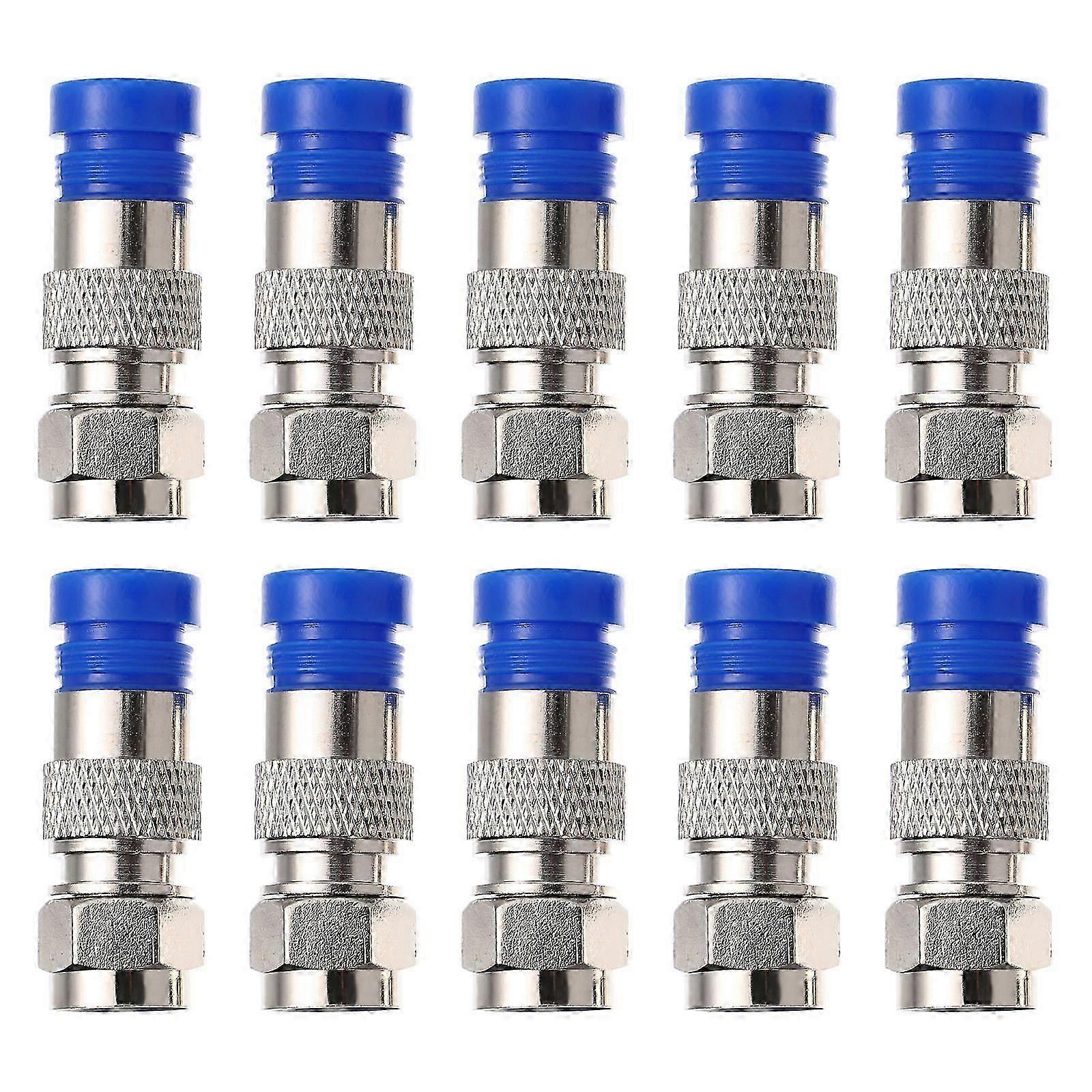 10pcs F Type Connector Coax Coaxial Compression Fitting Compression Connectors