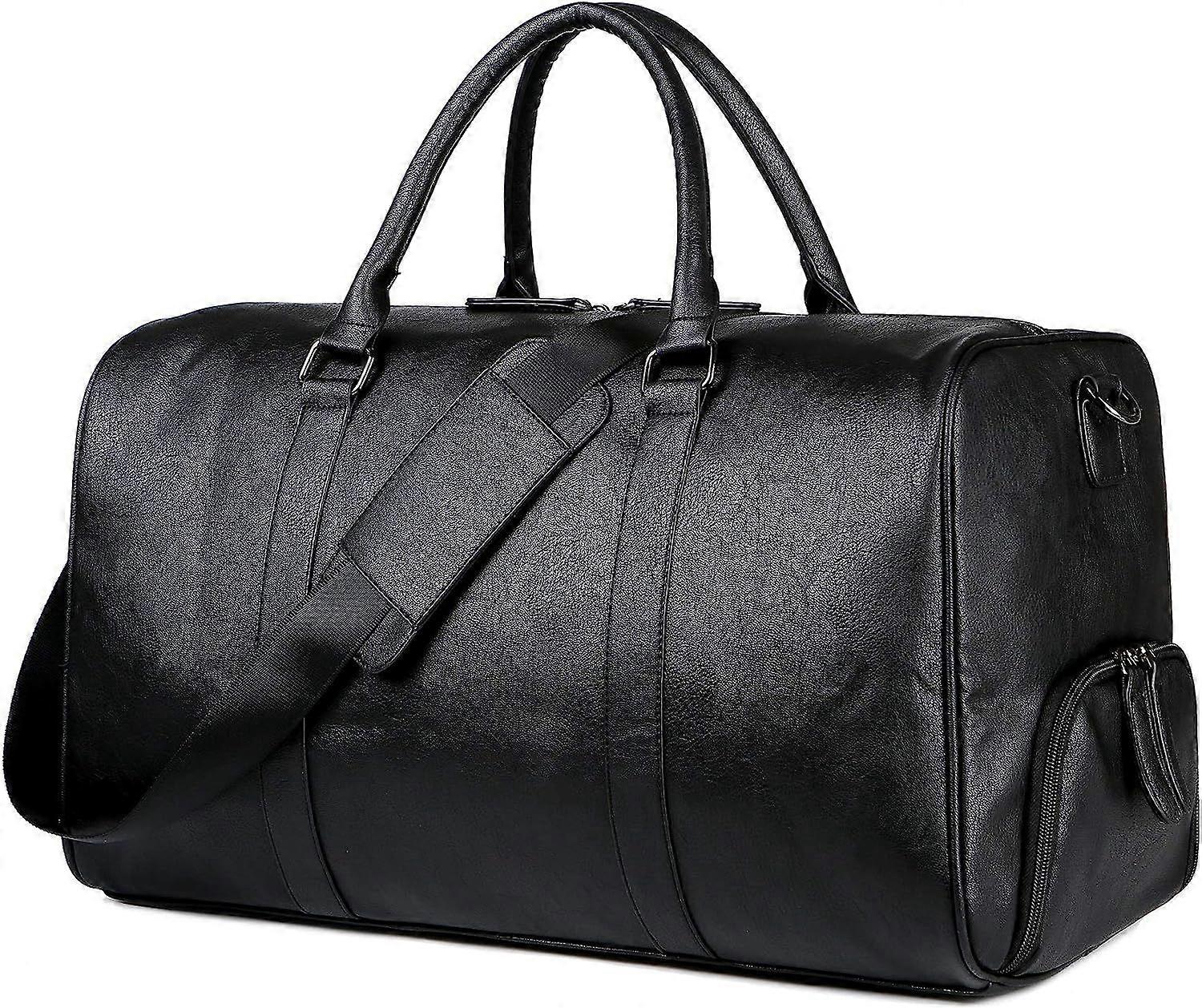 Large Sports Gym Bag Pu Leather Duffle Bag Holdall Travel Bag