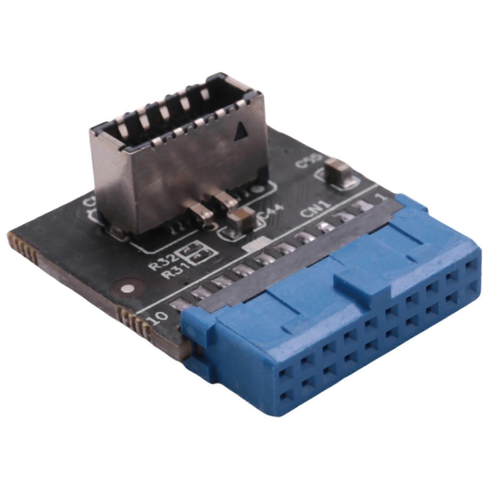 Computer Motherboard USB 3.0 Front 19-Pin to 3.1 Type-C Front Panel Header Type E Adapter 20 to 19-