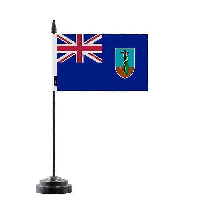 Table Flag - Montserrat - 14 x 21 cm - Polyester - Plastic Pole - Double-Sided Print