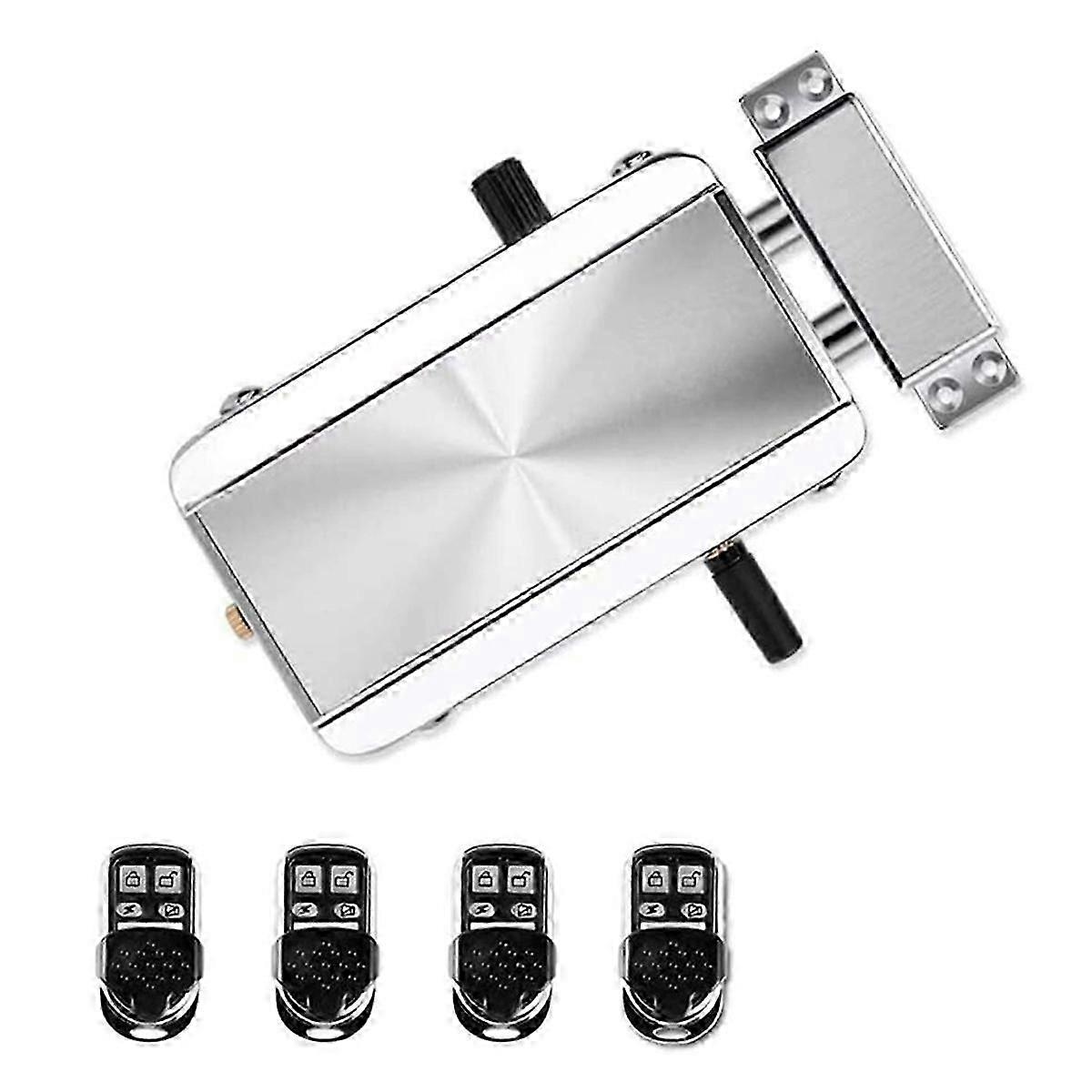 Electronic Door Lock,Smart Wireless Anti-Theft with 4 Remote Controls