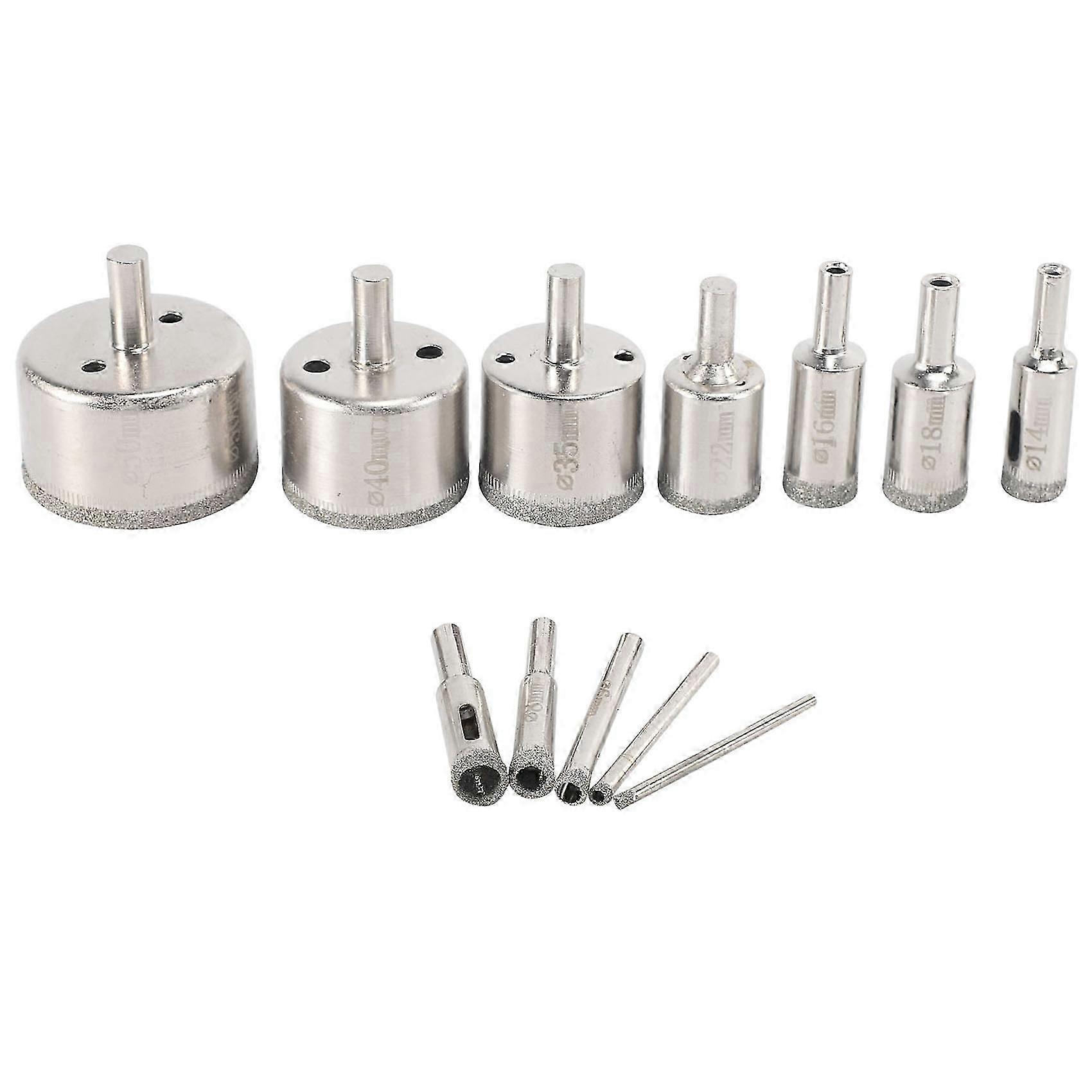 12Pcs Diamond Drill Bits Glass Tile Bits Set, Hollow Core Drill Bits, Extractor Remover Hole Saws f