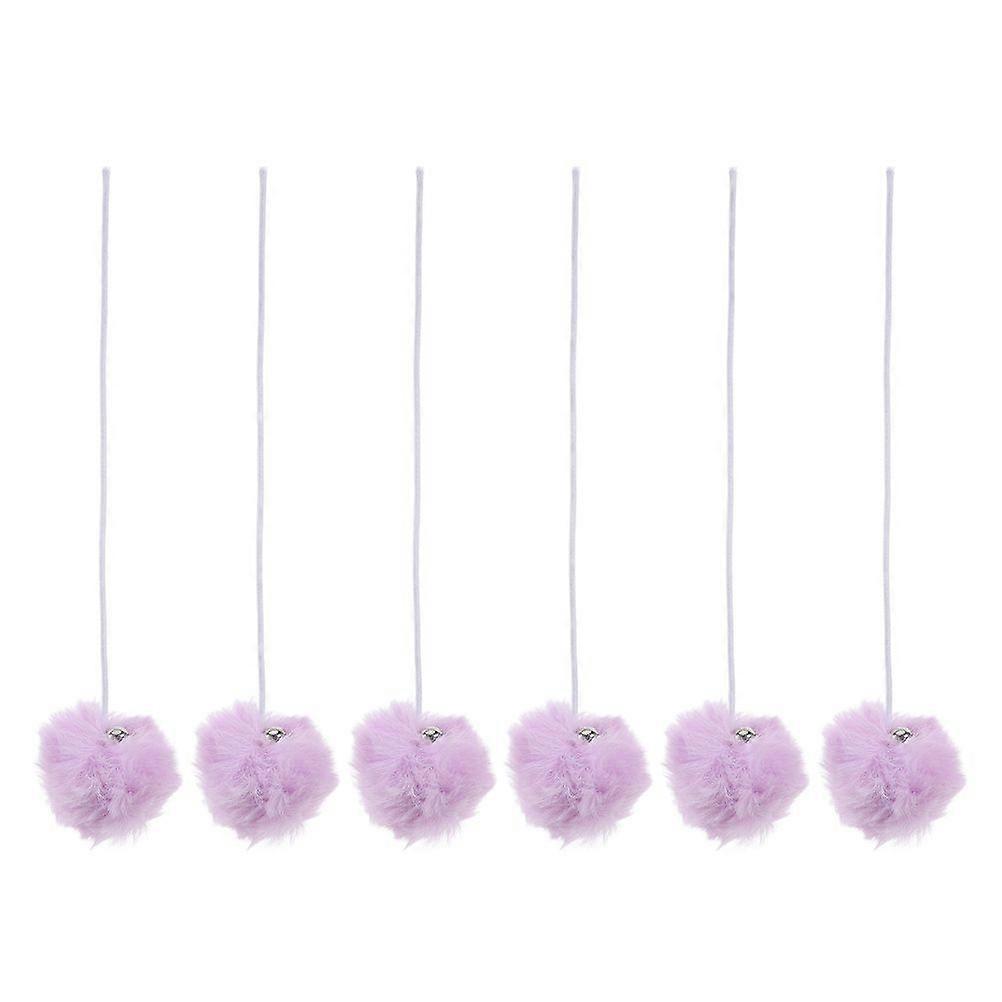 6pcs Cat Dangling Toy With Bell Cat Scratching Post Tree Tower Replacement Ball Toy Cat Toys Indoor Kitten Play Chase Exercise Purple