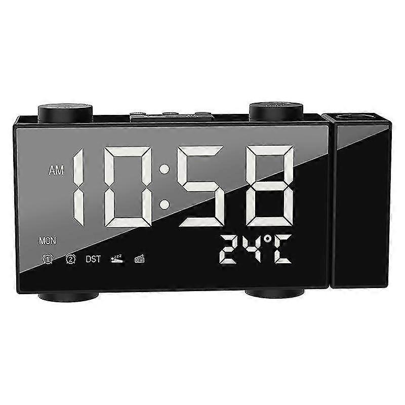 FM Radio Projection Alarm Clock Creative USB Home Electronic Clock