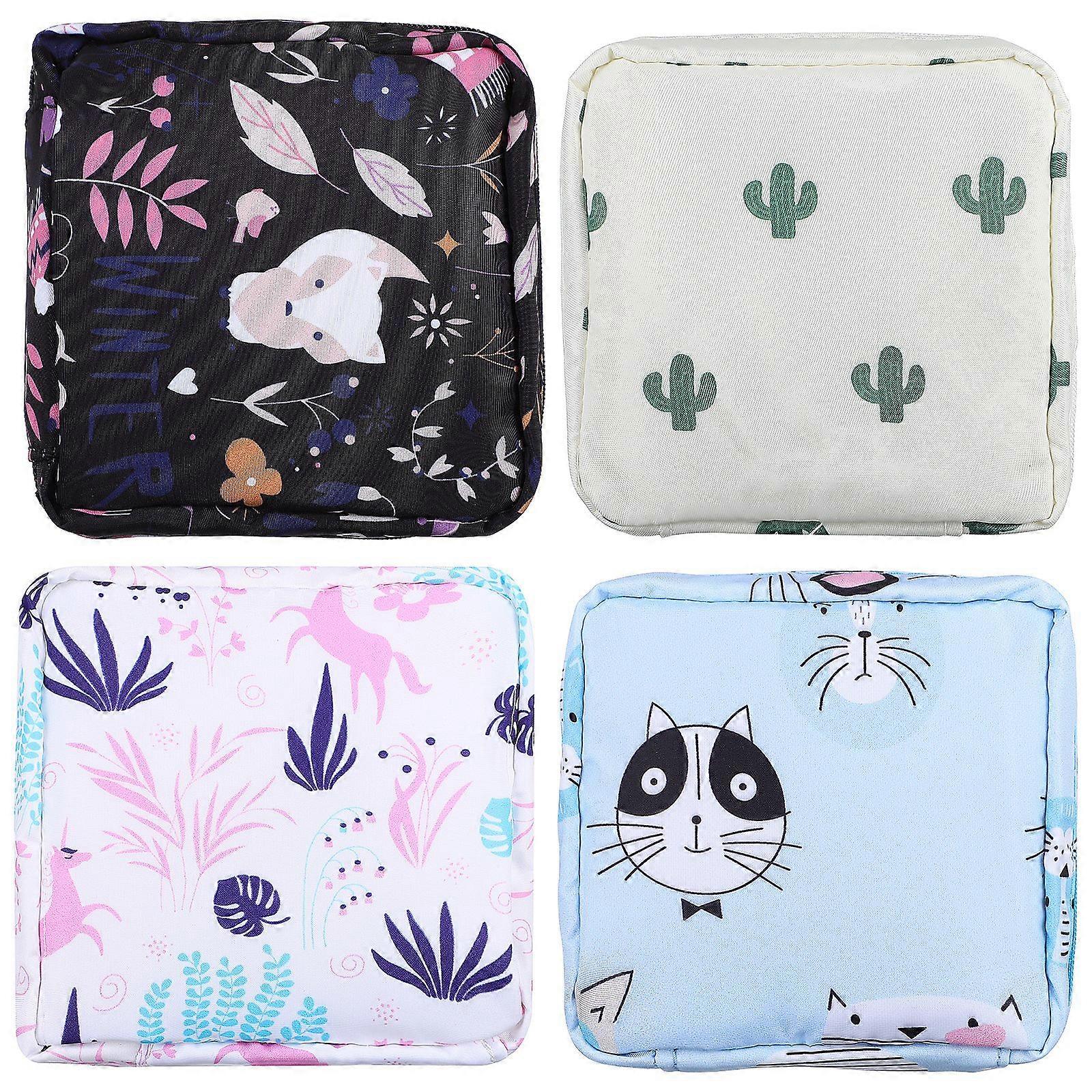 4 Pz Cerniera Sacchetti Tovaglioli Sanitari Portatovaglioli Raccogliere Borse Pacchetti Portatili per Le Donne Ragazze