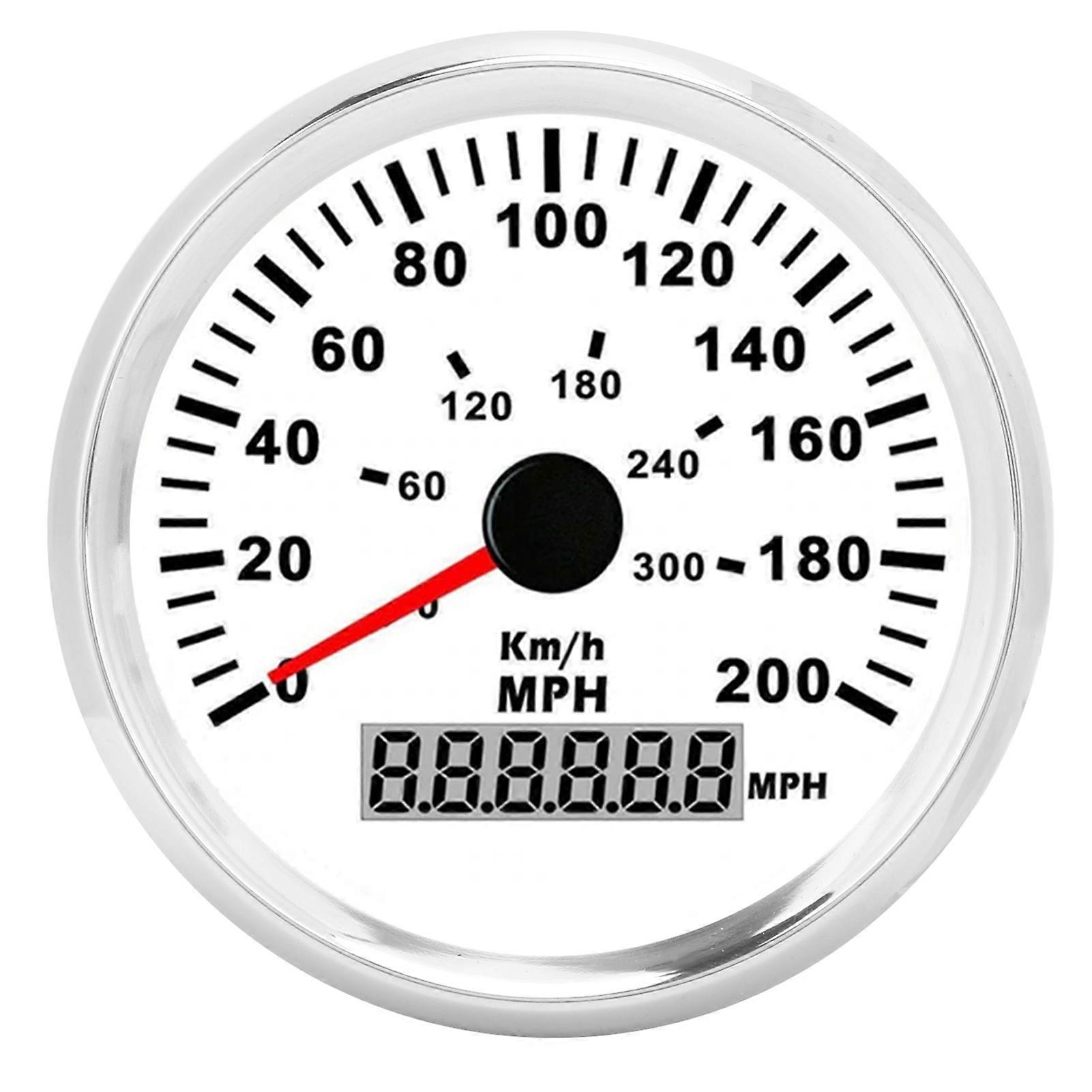 85mm GPS Speedometer Odometer 200MPH 0-300KM/H Red Backlight