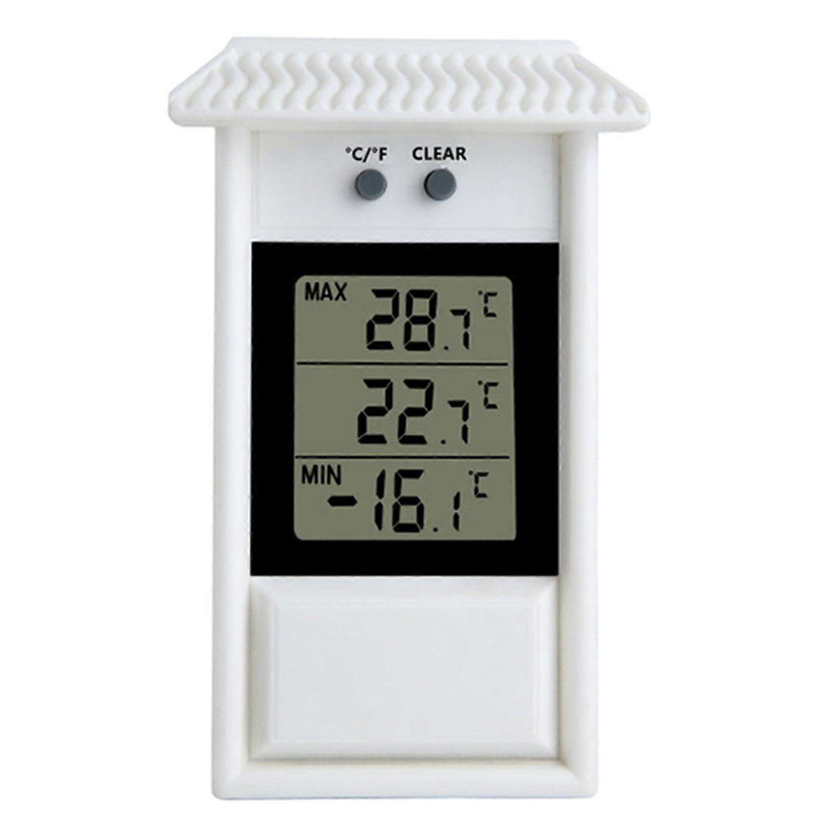 Outdoor garden thermometer, waterproof, digital display, temperature range 20–50 °C, outdoor thermometer, weatherproof, ABS, A