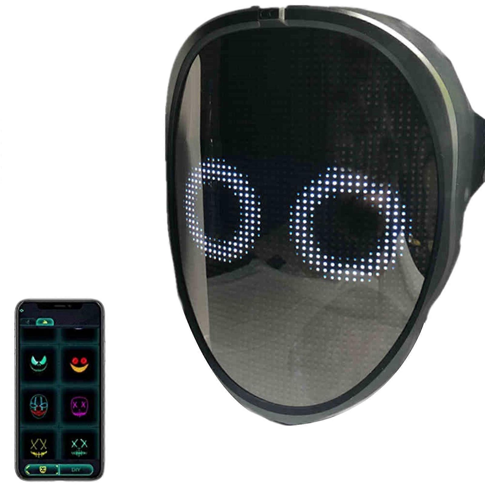 Party Ready LED Halloween Mask Rechargeable Glowing Party Facewear with Multiple Flashing Mode for Adults and Teens Multicolor