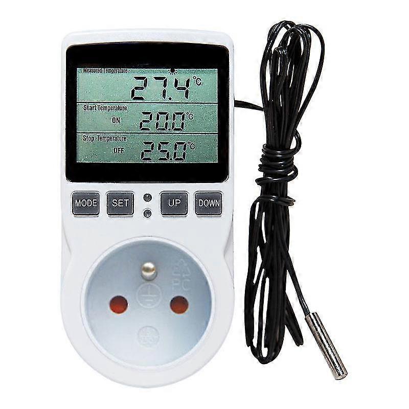 Digital Temperature Controller Power Socket Outlet EU Plug thermoregulator With Timer Switch Sensor Probe heating plant Cooling