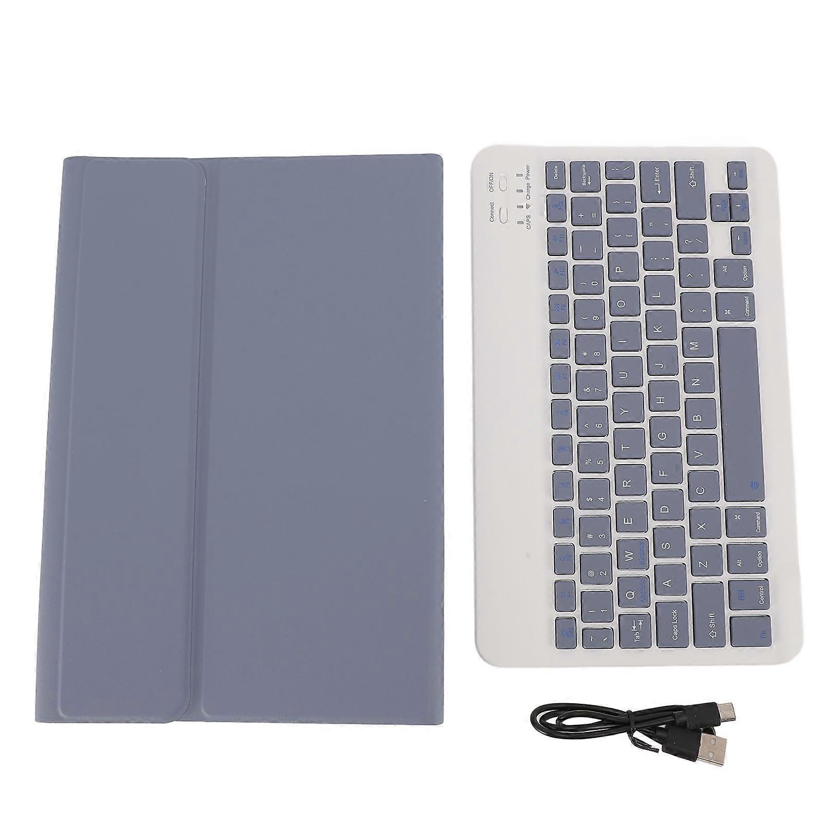 11 Inch Tablet Keyboard Case with Detachable Bluetooth Keyboard and Pen Holder Purple