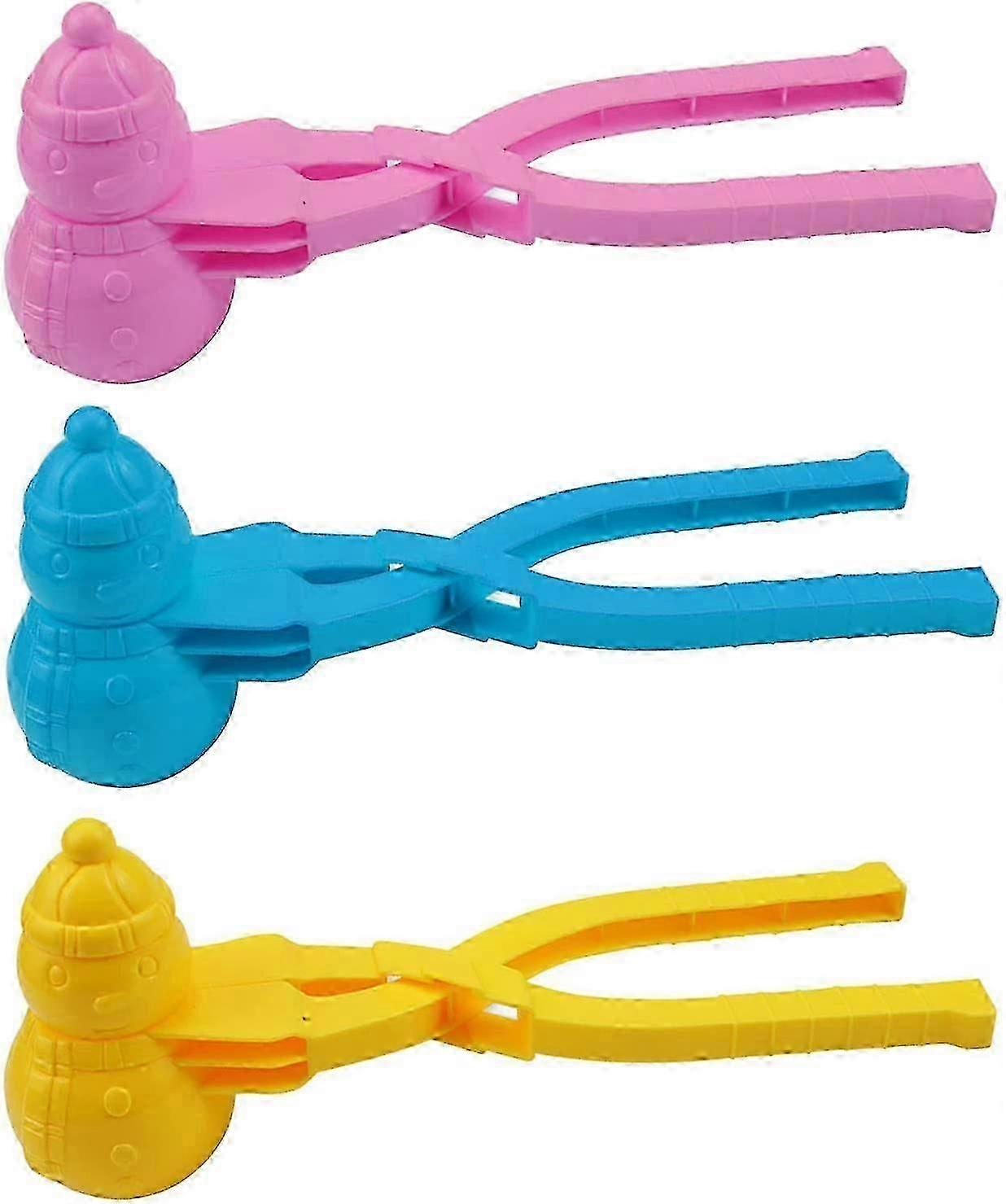 3-Piece Snowball Maker Set with Handles for Creating Fun Snowman-Shaped Snowballs for Winter Play