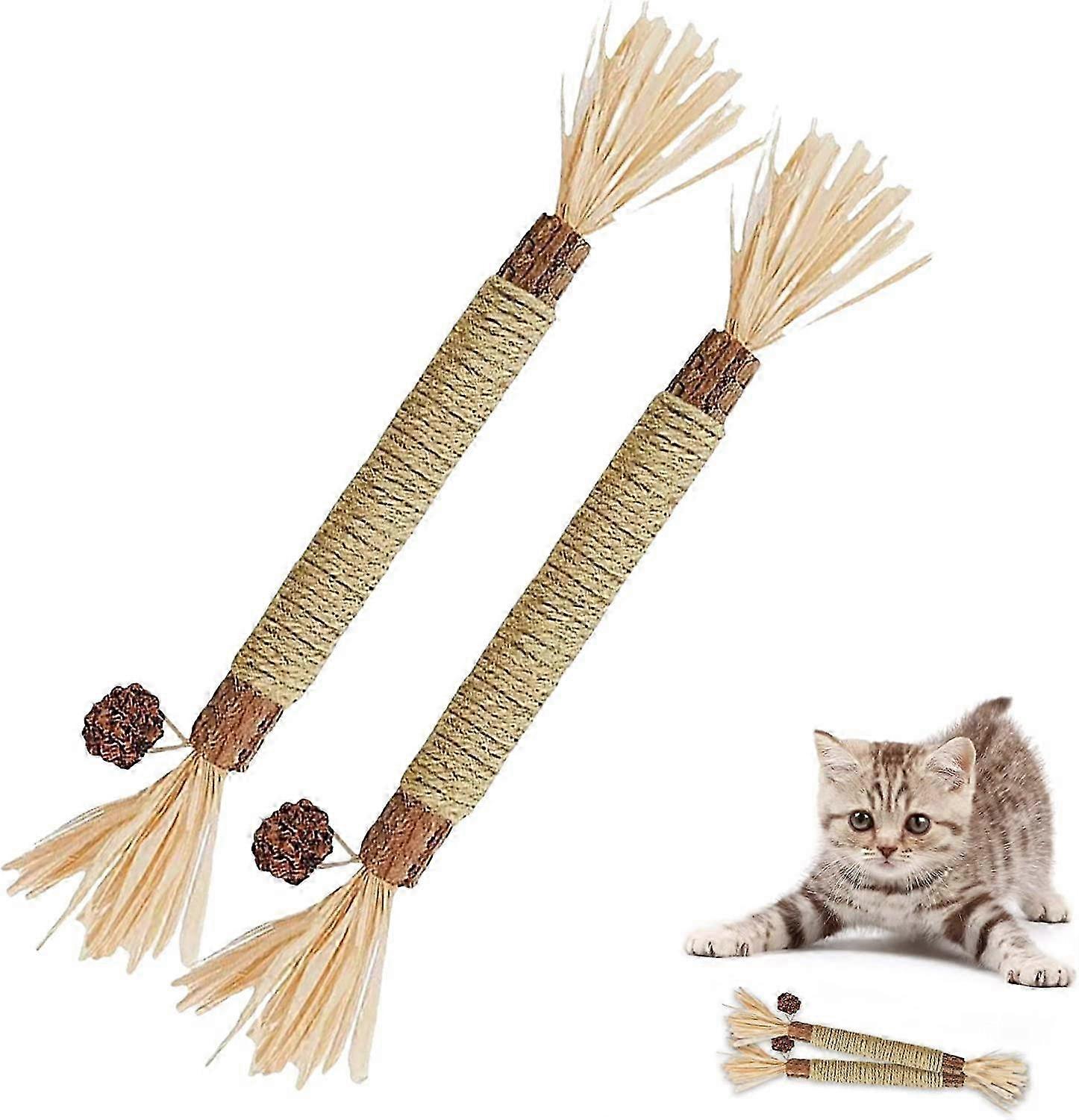 Catnip chew sticks for cats, 2 pieces, cat grass