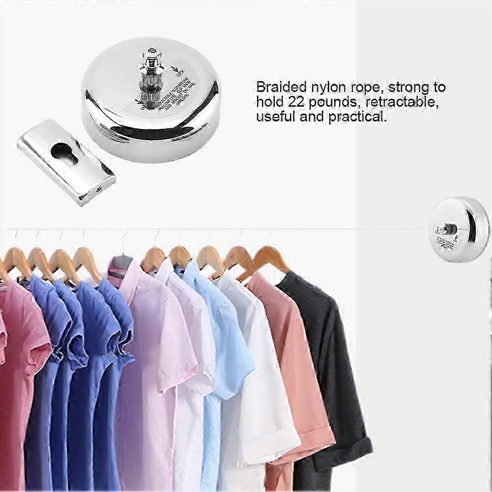 2025 Extendable Clothesline Wall Mounted, Retractable Hanging, Silver