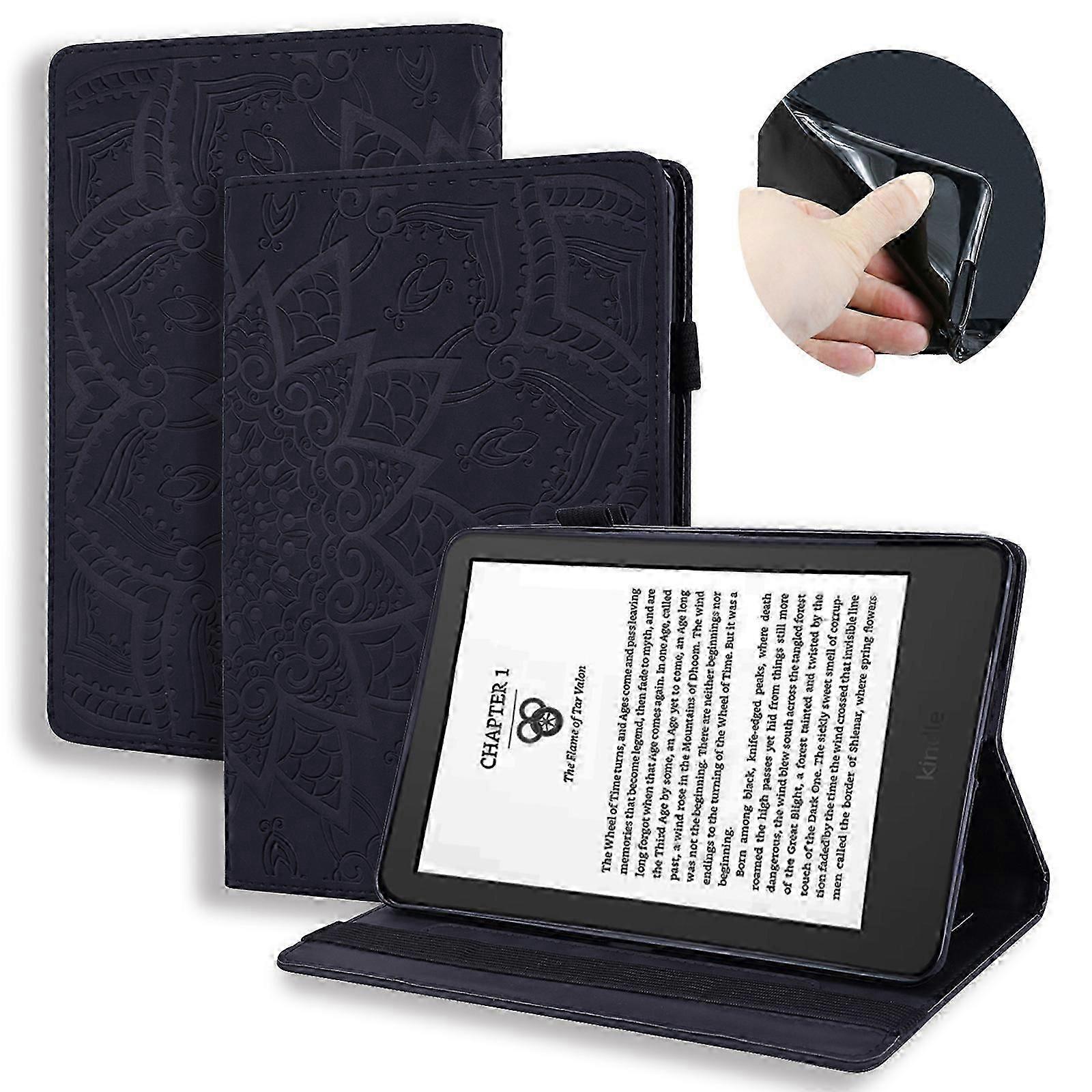 For Amazon Kindle Paperwhite (2024) Case Flower Pattern Leather Tablet Cover