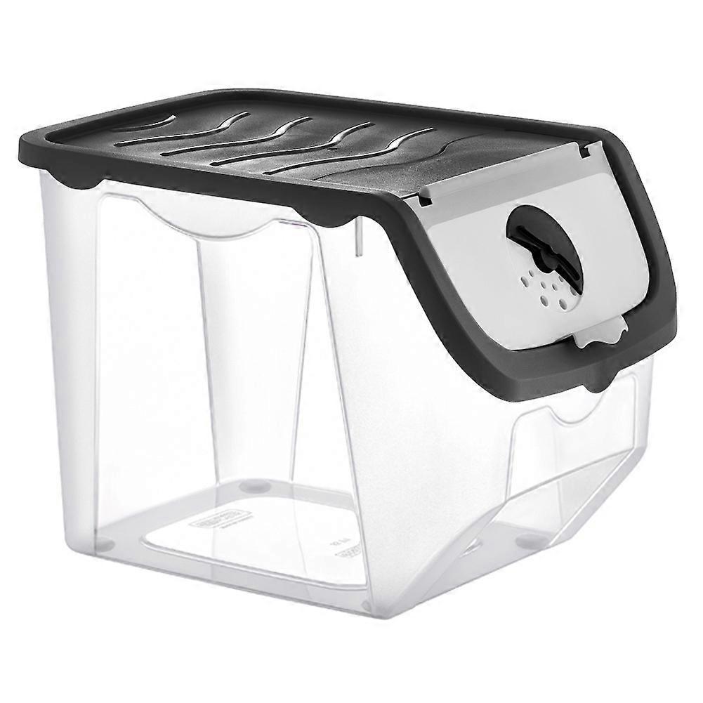 Vegetable and fruit container with lid black 12 l