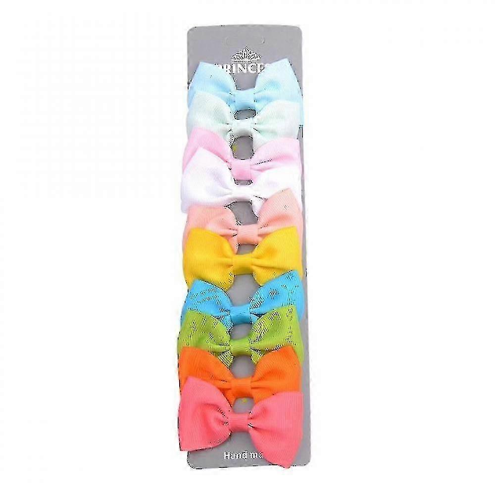 Multicolore 10 Pcs Grosgrain Ruban Cheveux Arcs Avec Clip Pour Mignon Bébés Filles